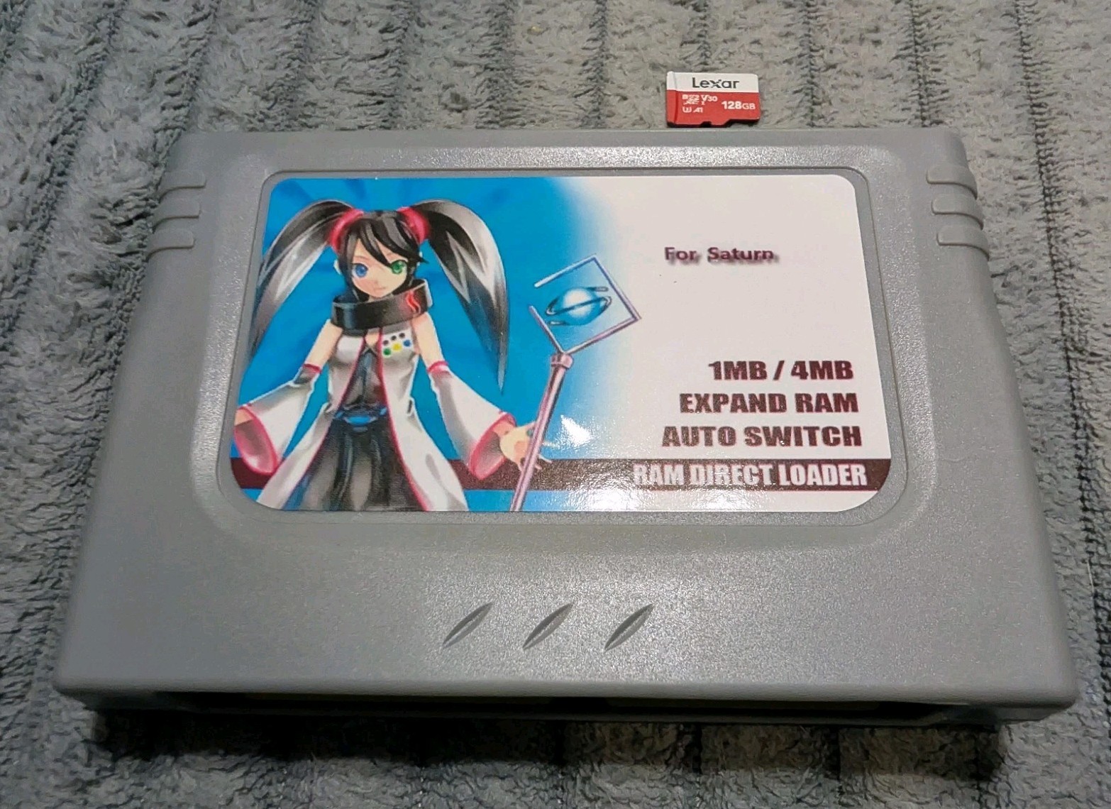 Japanese Sega Saturn console, Controller, A/V Cable, 1-4MB RAM, 128Gb SD!!