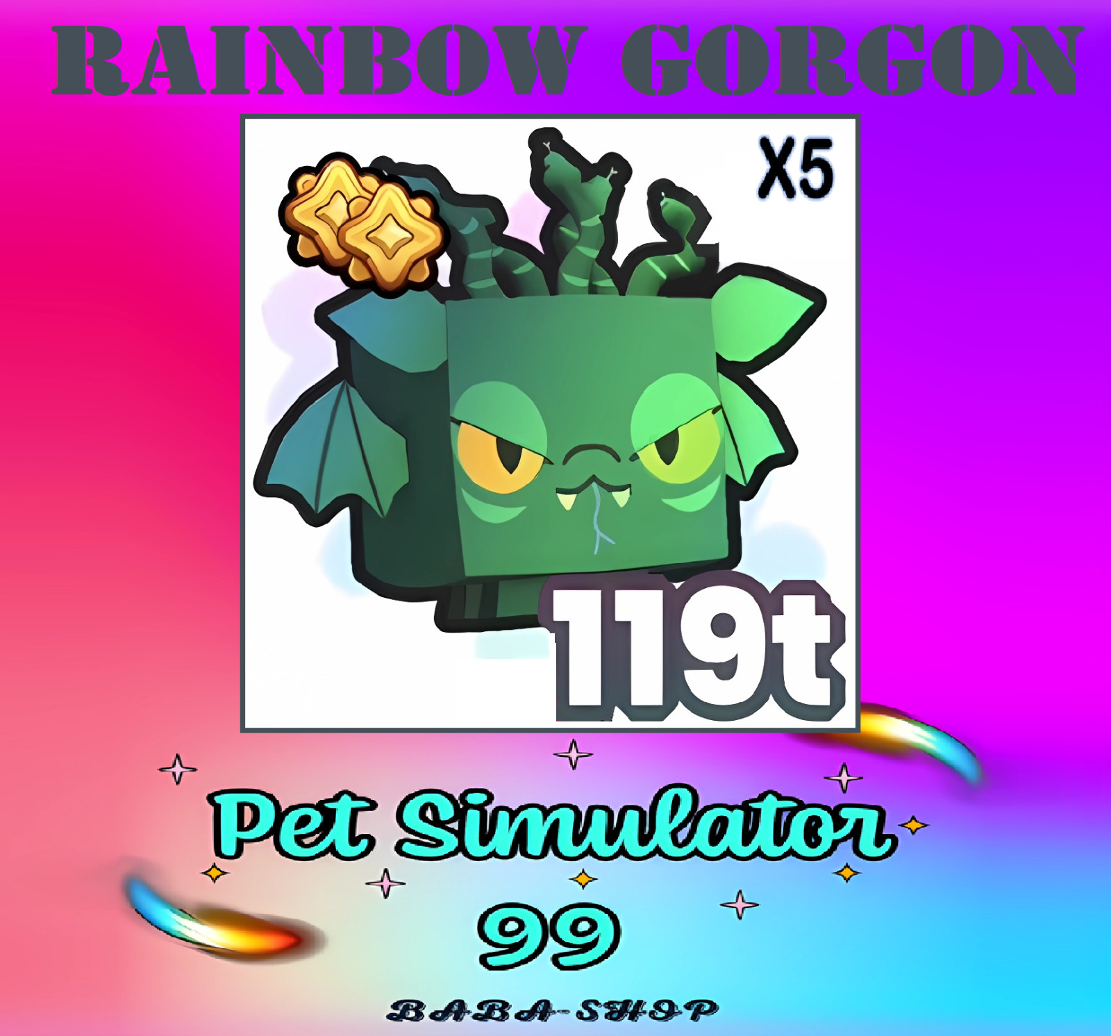 5x RAINBOW CELESTIAL GORGON – PET SIMULATOR 99 – Sim – PS99 – Fastest