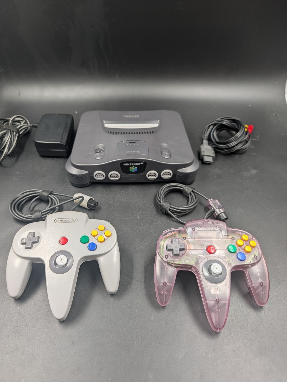 Nintendo 64 Console With Two Controllers Tested Working