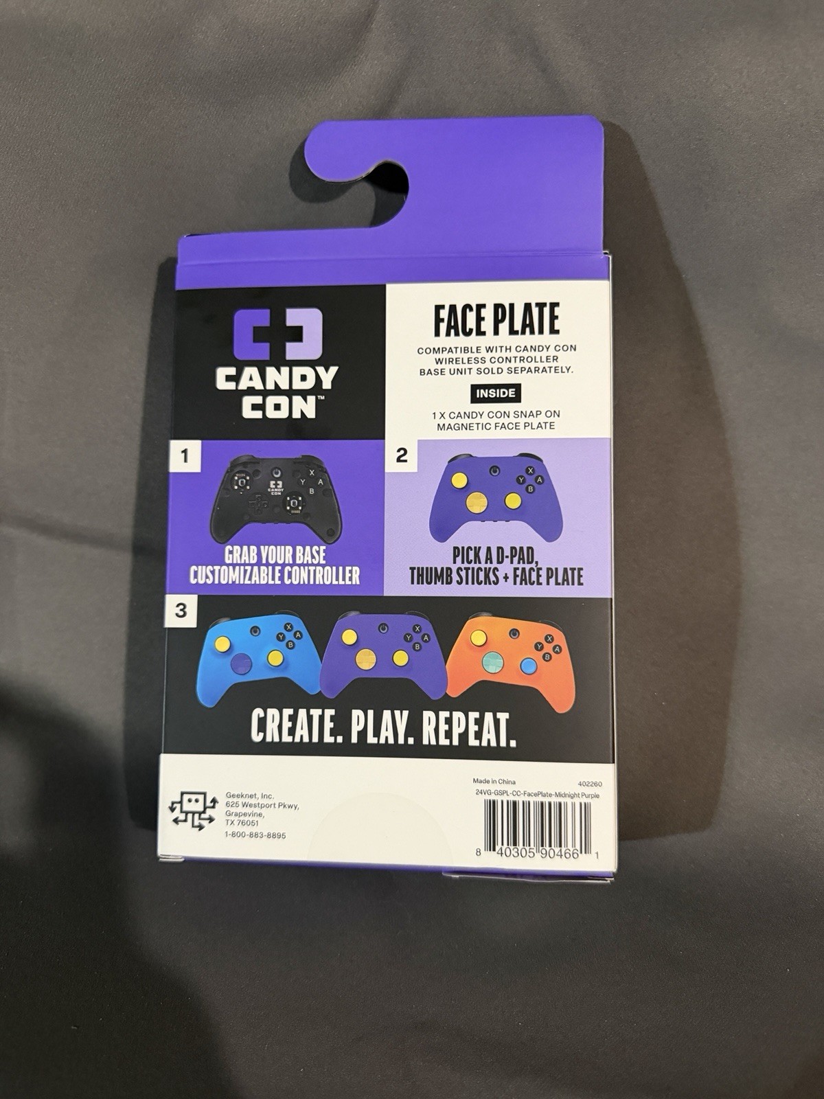 CANDY CON Face Plate Midnight Purple Controller Cover NEW Sealed