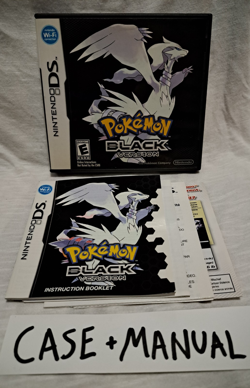 Pokemon Black Version Nintendo DS – Case & Instruction Manual Booklet [NO GAME]