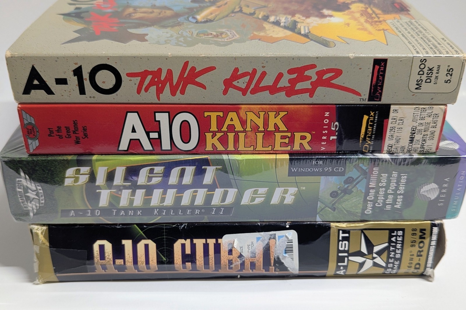 Lot of 4 A-10 A10 Tank Killer Thunderbolt Warthog PC Games Collectors Display