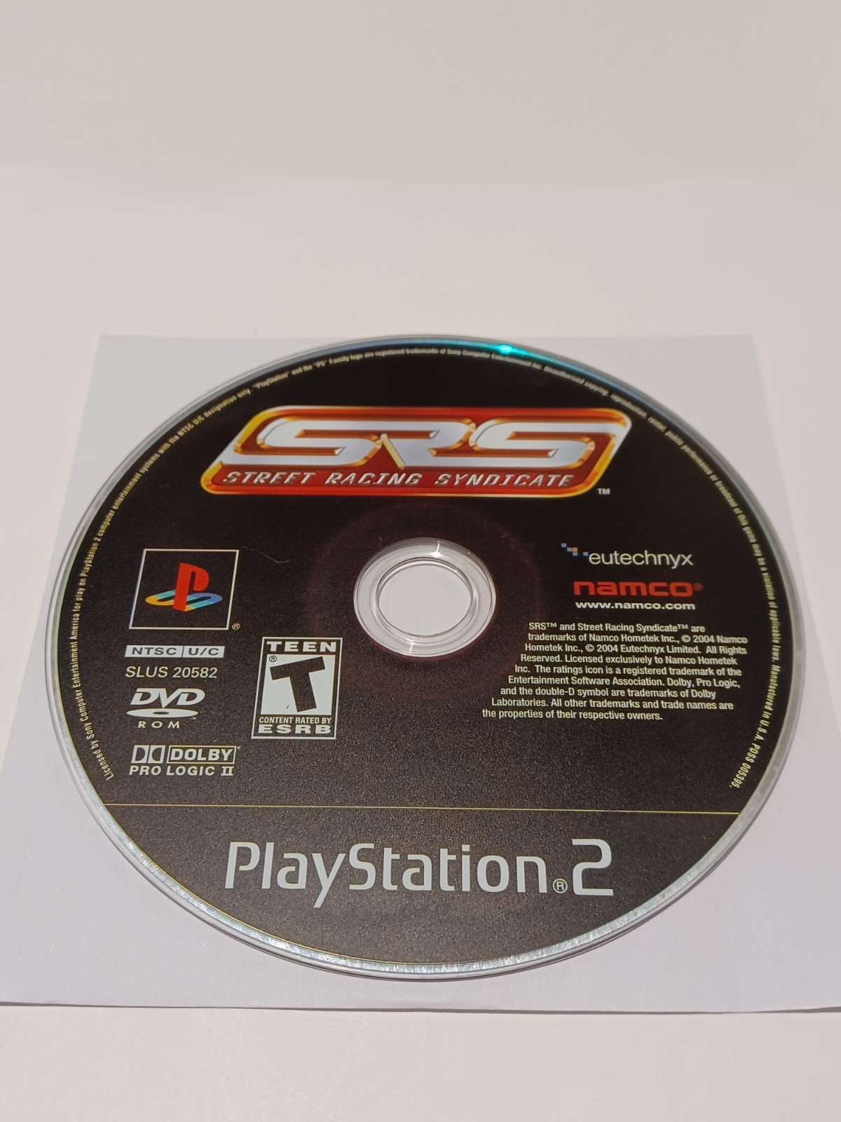 SRS Street Racing Syndicate (PlayStation 2, 2004) PS2 Disc Only Tested Mint