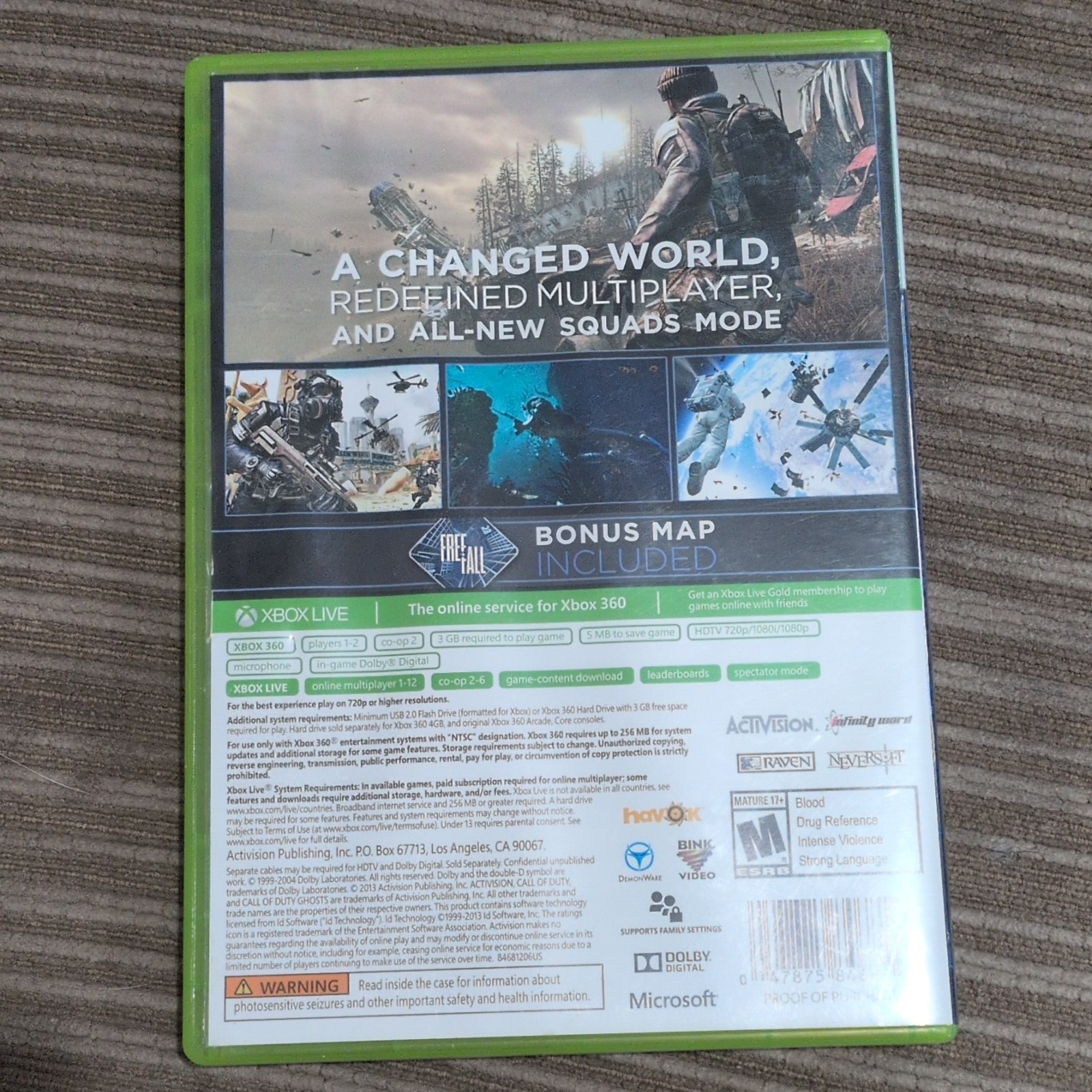 Call of Duty: Ghosts (Xbox 360, 2013) Complete w/ Manual – Tested Works