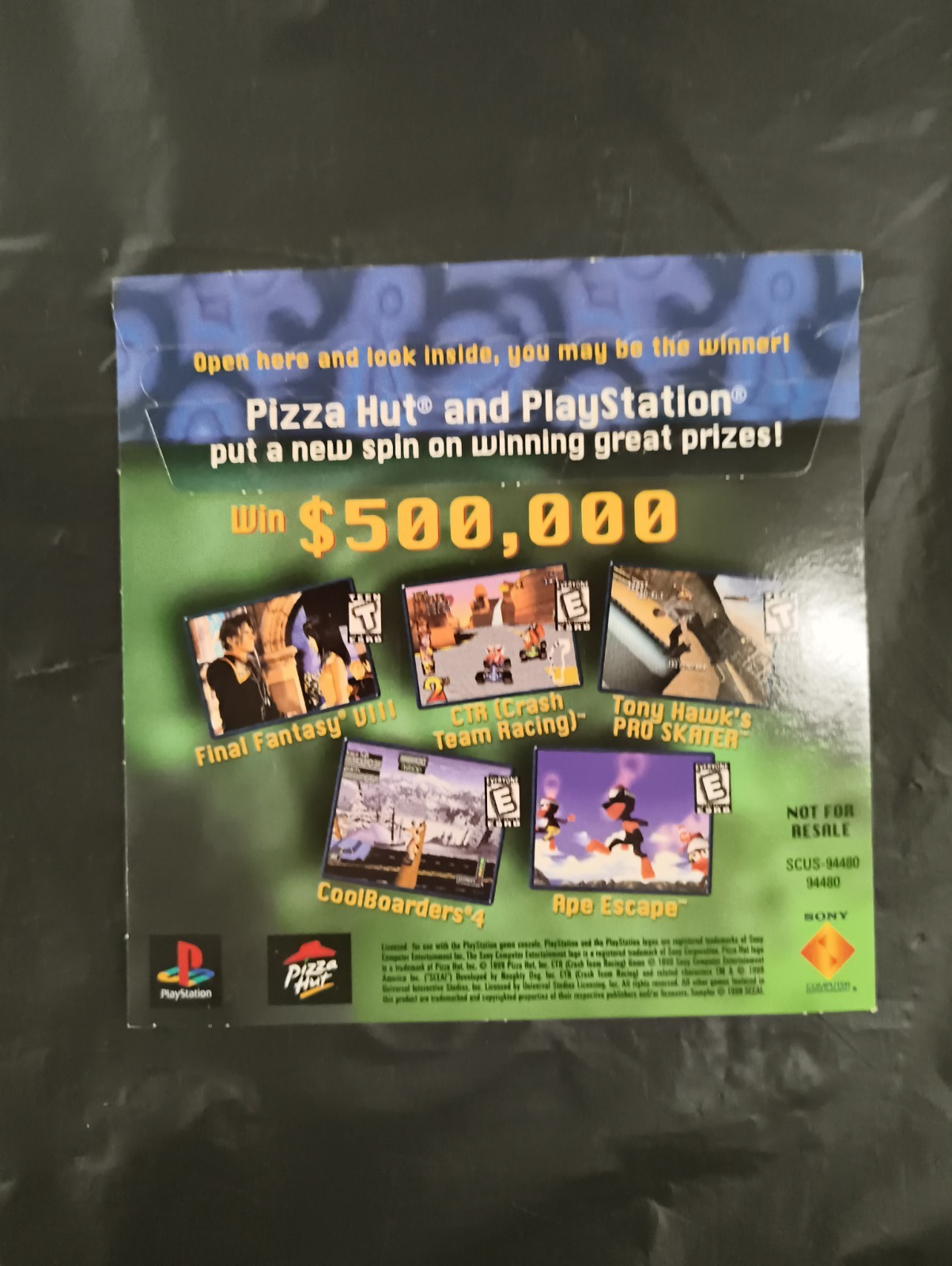 Pizza Hut Disc 1 Sony PlayStation 1 PS1 Demo Disc 1999 Brand New Sealed Promo CD