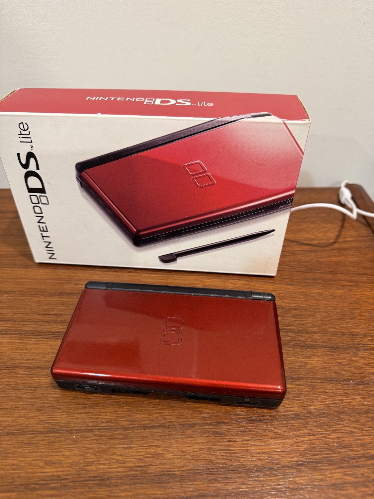 Nintendo DS Lite Red/Black Console In Box Tested Great Condition w/ Accessories