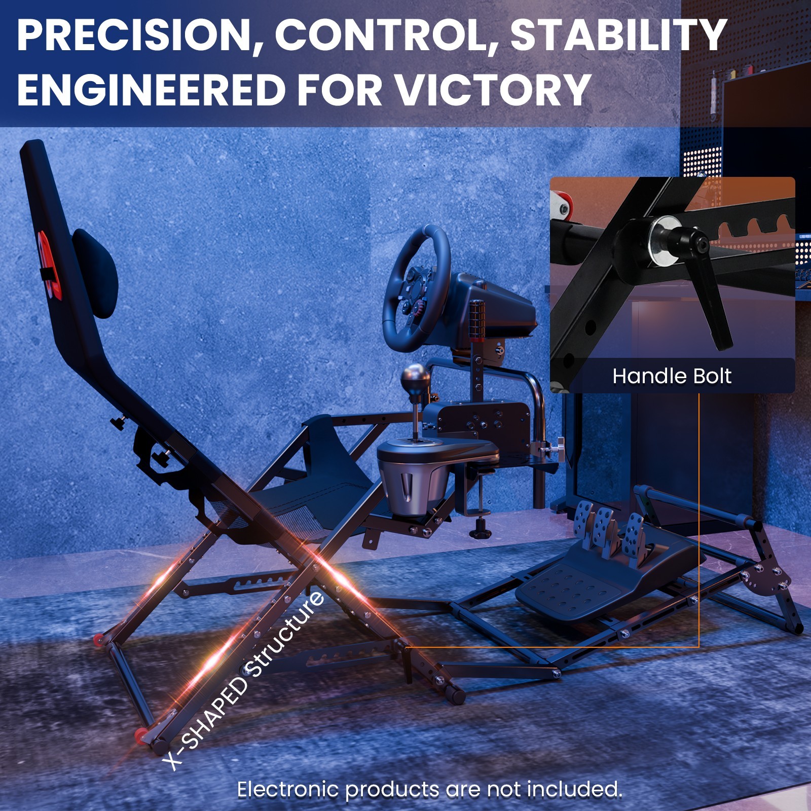Minneer Foldable Racing Simulator Cockpit Fit Logitech G29 G923 Thrustmaster