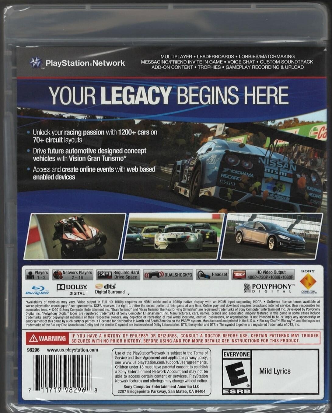 Gran Turismo 6 PS3 (Brand New Factory Sealed US Version) PlayStation 3, Playstat