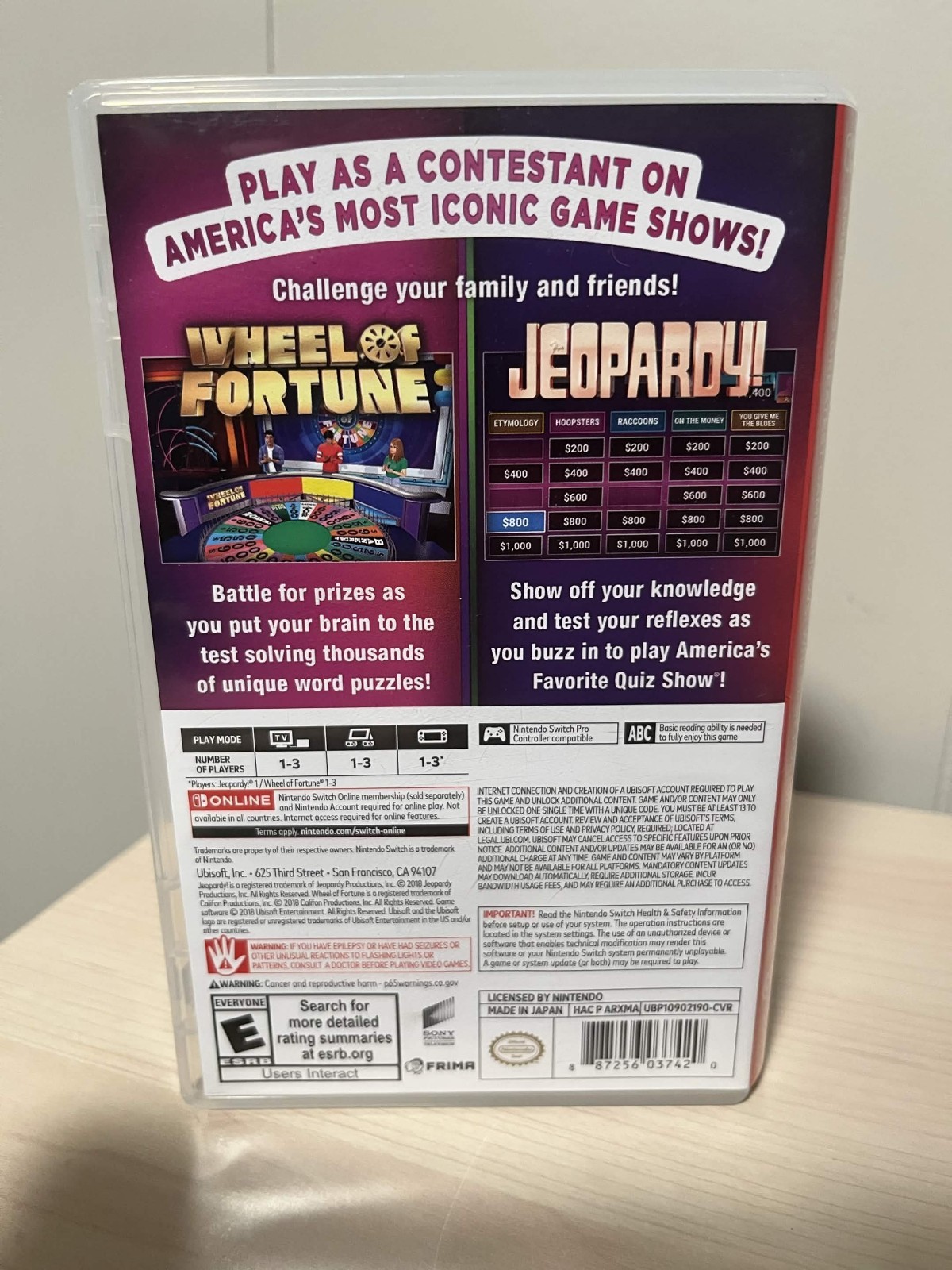Wheel of Fortune & Jeopardy | Nintendo Switch | 2018 | Case & Game