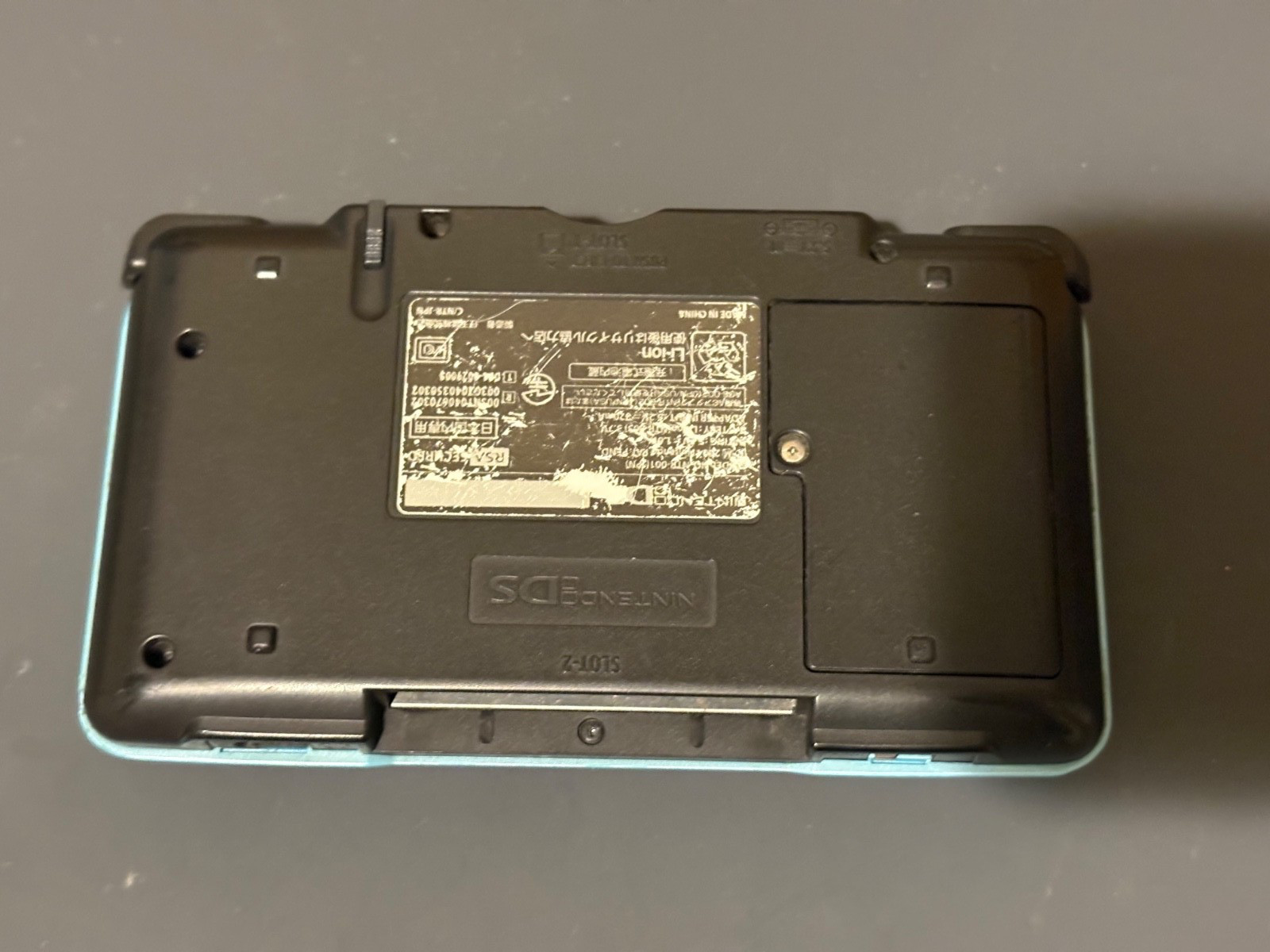 Nintendo DS Turquoise Blue Handheld System- Fair Condition- TESTED & WORKS! (1D)