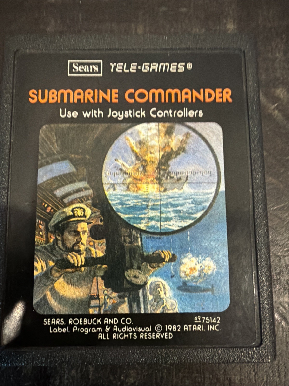 Atari 2600 Submarine Commander Game Cartridge 1982, Sears Tele-Games Untested