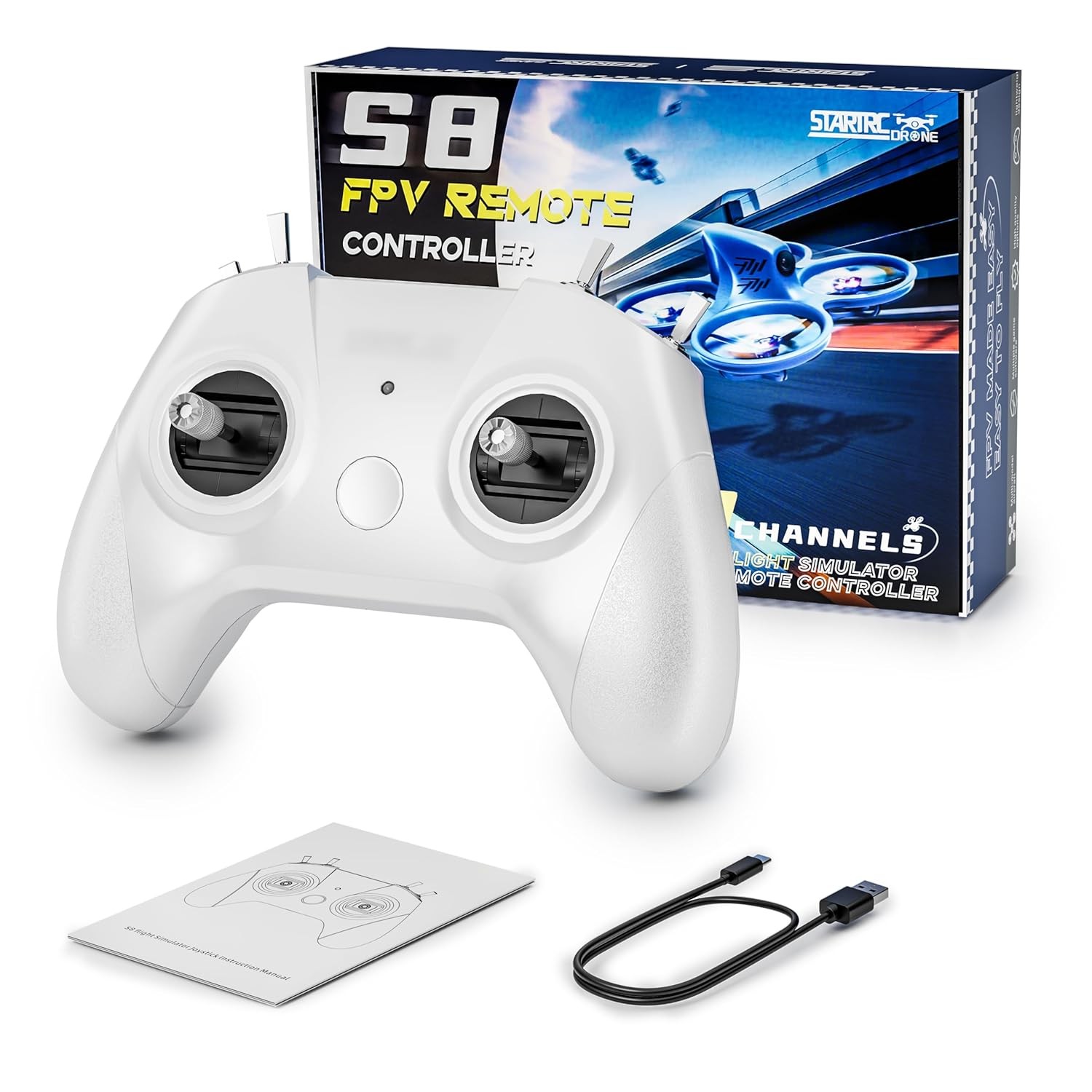 RC Flight Simulator 8-Channel FPV Drone Remote Controller