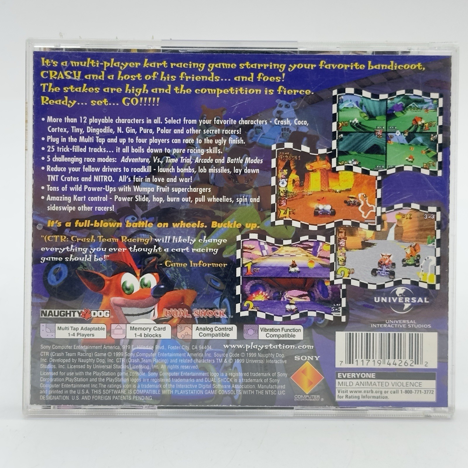 Crash Team Racing CTR Sony PlayStation 1 PS1 TESTED Complete CIB Resurfaced READ