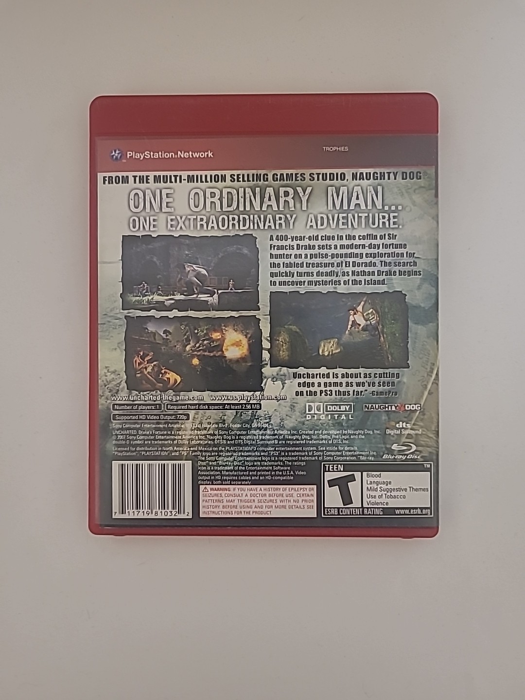 Uncharted: Drake’s Fortune (PlayStation 3, 2007) Tested Working!