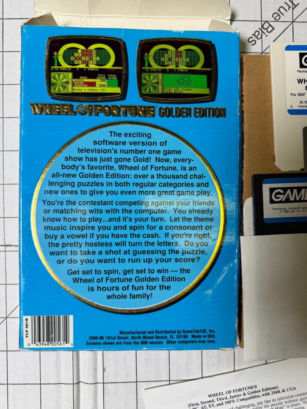 Wheel of Fortune Golden Edition PC Game Big Box 3.5 & 5.25 Floppy Disk GameTek