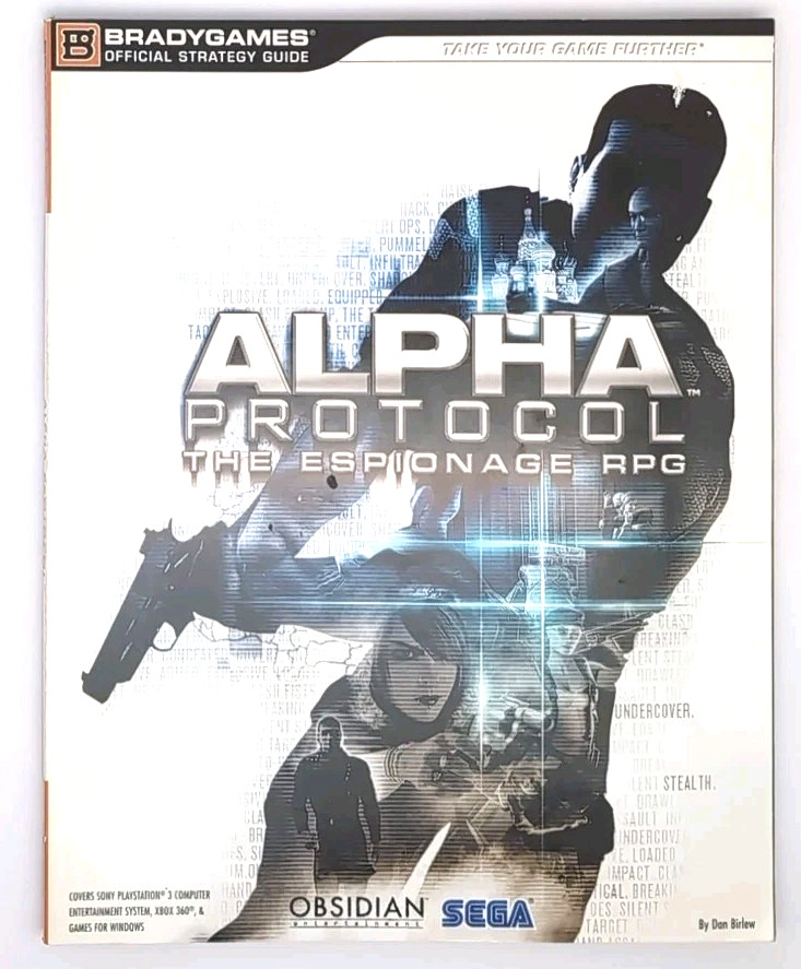 Alpha Protocol – Official Strategy Guide – Brady Games – PS3 XBOX 360 – VG