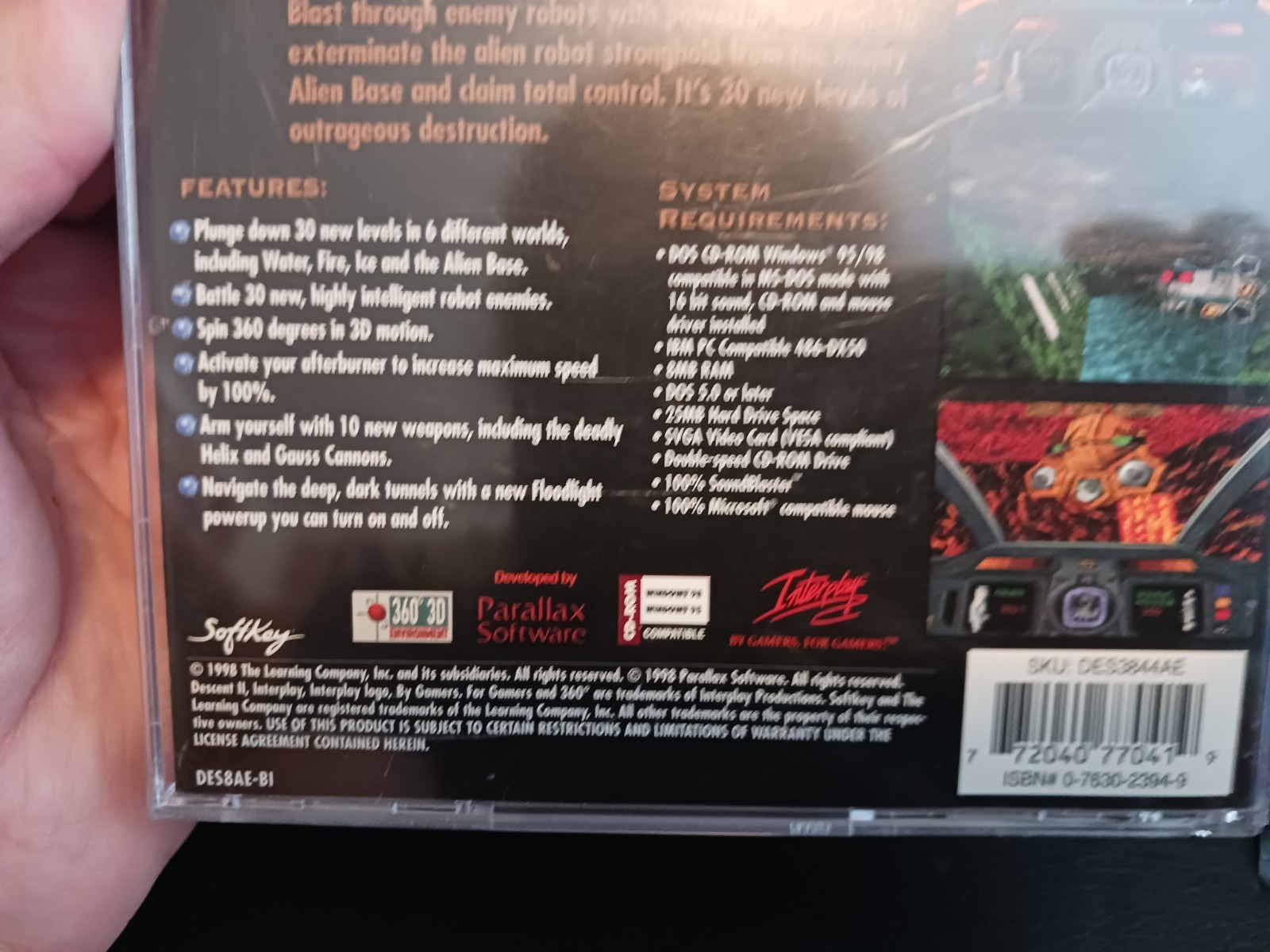 Descent II 2 Game (PC CD-ROM, 1998, Interplay) Parallax Software Tested!
