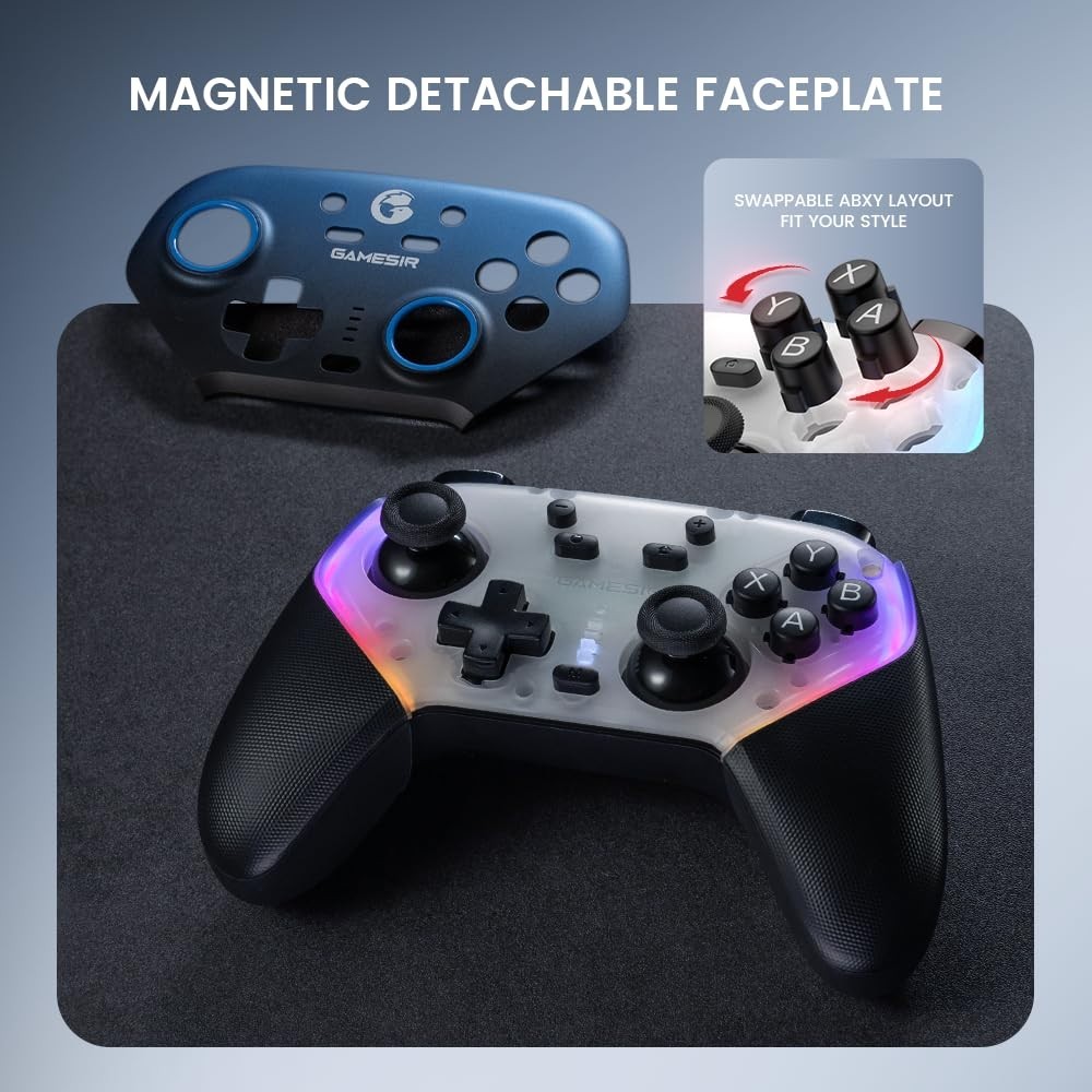 Tri-Mode Wireless Controller for PC/Switch/iOS with Hall Effect Technology