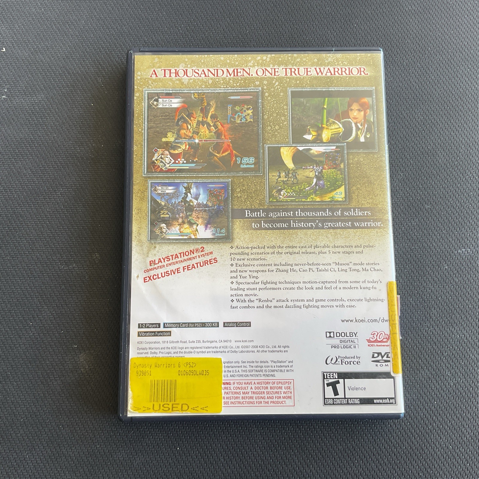 Dynasty Warriors 6 Sony PlayStation 2 2008