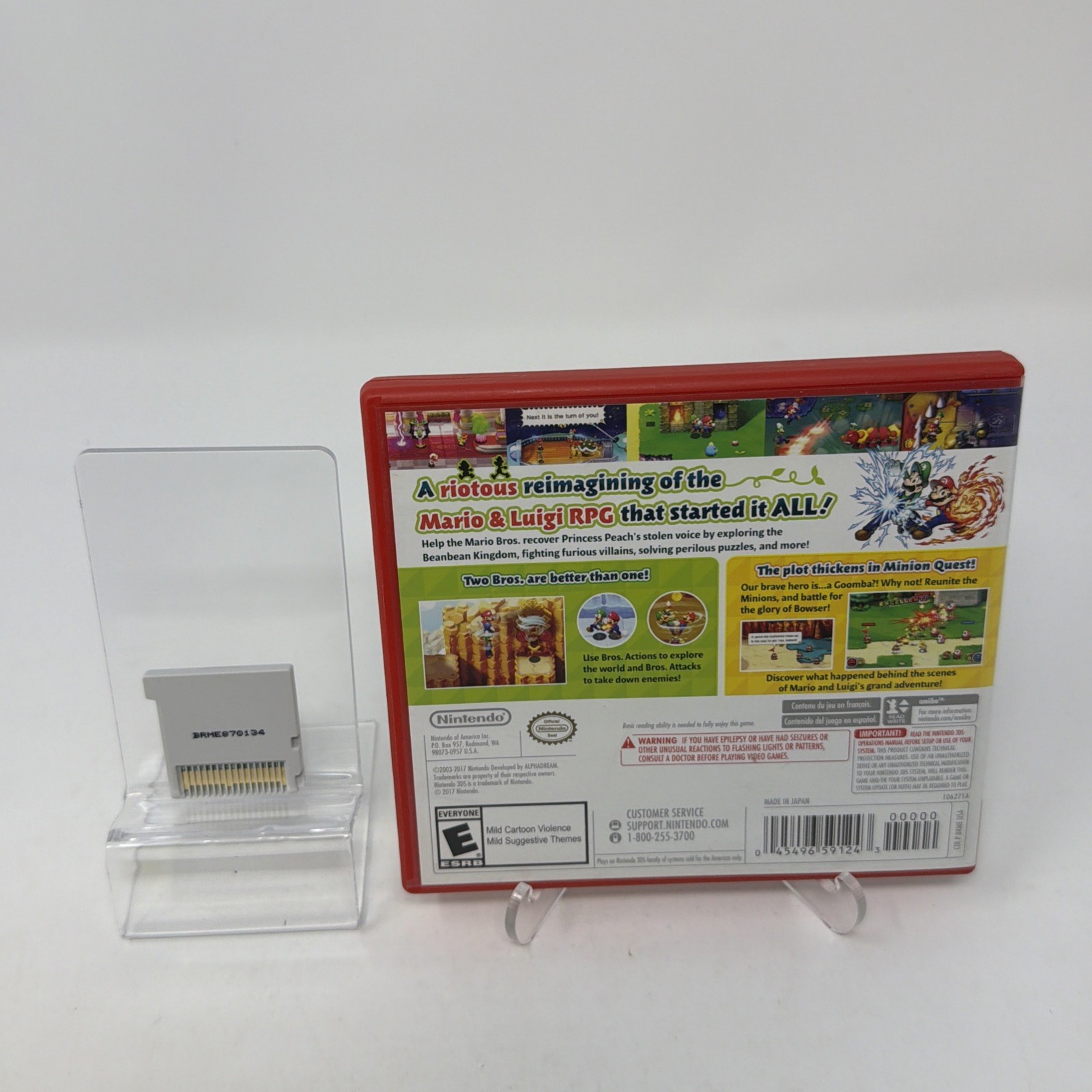 Mario & Luigi: Superstar Saga + Bowser’s Minions Cartridge And Case
