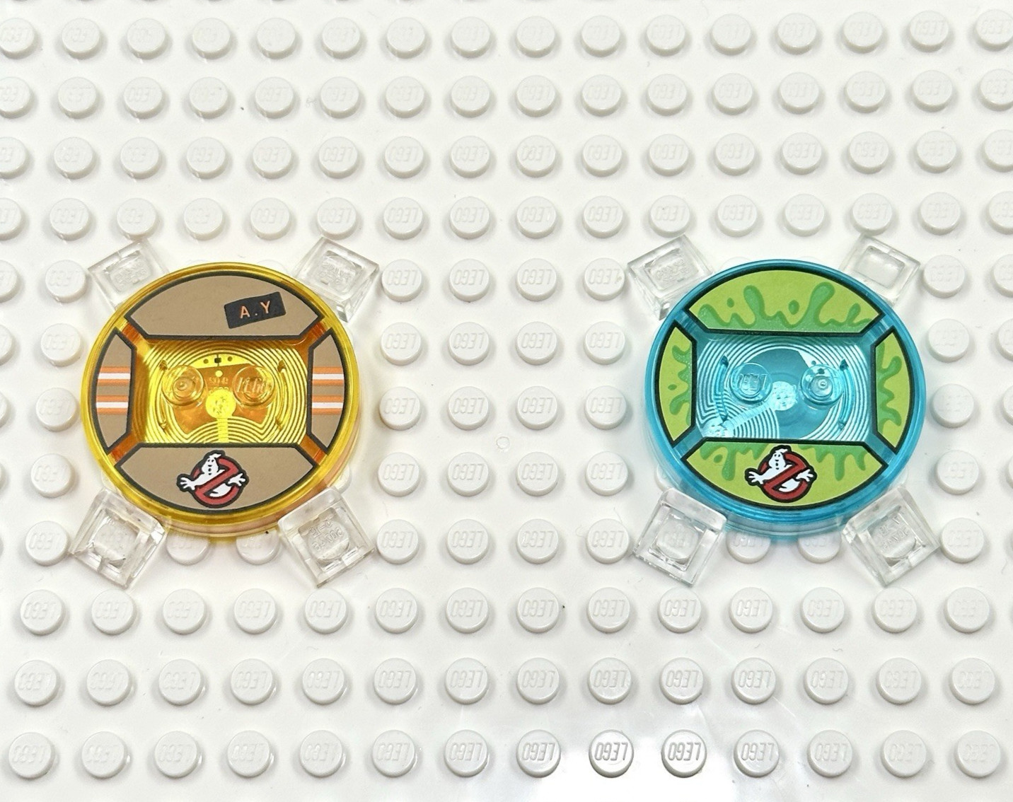 LEGO Dimensions Toy (2) pc Base Disc Tag Only Lot – Ghostbusters – Slimer