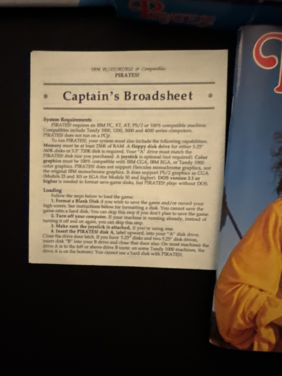 1987 Micro Prose Sid Meier’s Pirates! for PC IBM Tandy 5.25 Floppy COMPLETE