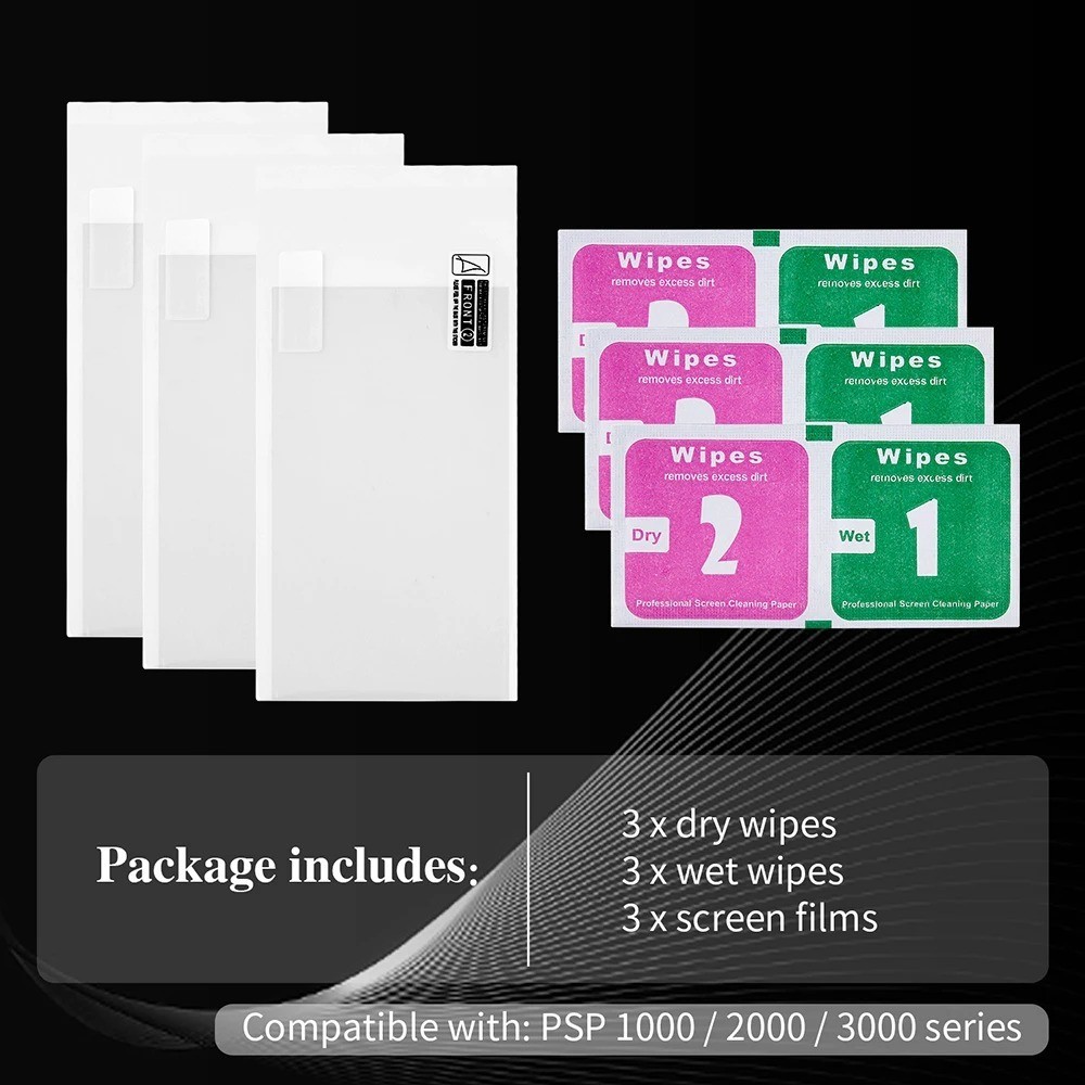 PSP Screen Protector Film Ultra Clear LCD Guard 3 Pack for PSP 1000 2000 3000
