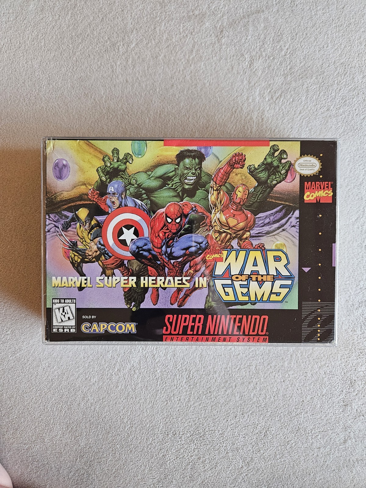 MARVEL SUPER HEROES WAR OF THE GEMS SNES SUPER NINTENDO COMPLETE IN BOX W INSERT