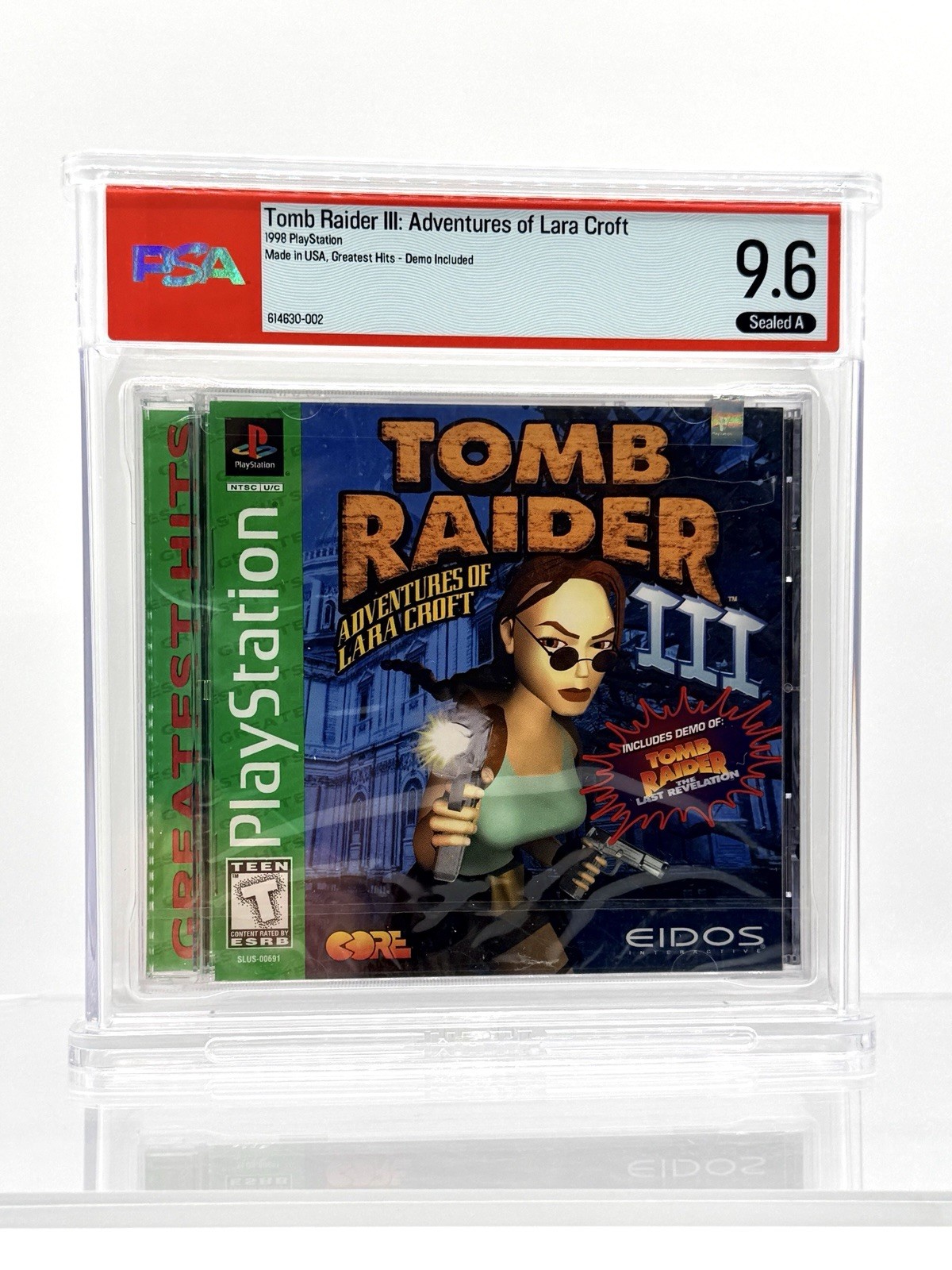 Tomb Raider III – 3 – PlayStation 1 (PS1) – Greatest Hits with Demo – PSA 9.6 A