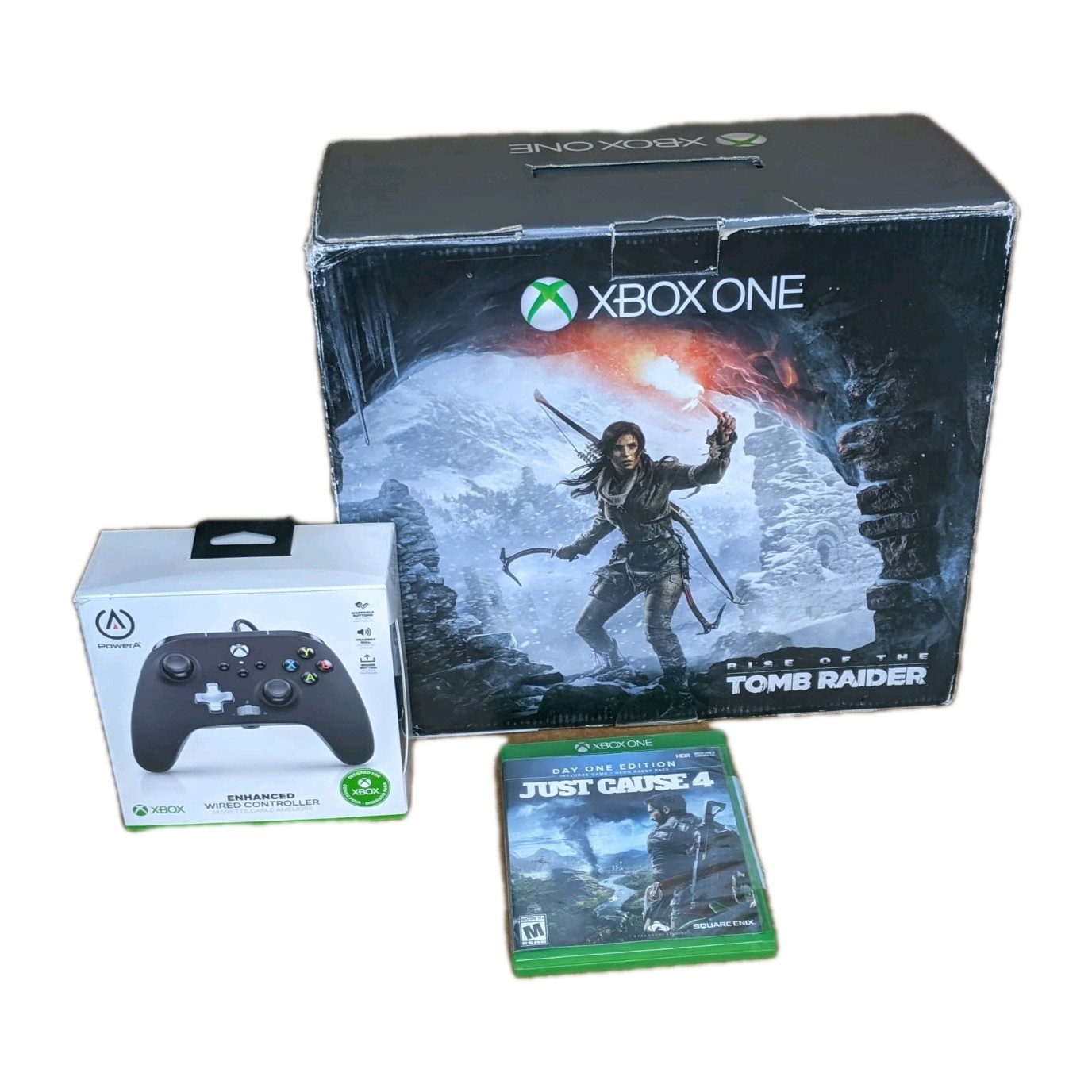 Microsoft Xbox One 500GB Console Tomb Raider Box Tested/New PowerA/Just Cause 4