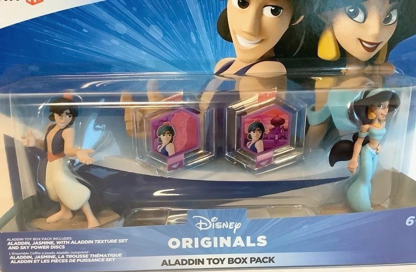 NEW Disney Infinity 2.0 ALADDIN TOY BOX PACK– Aladdin & Jasmine Figures + Discs