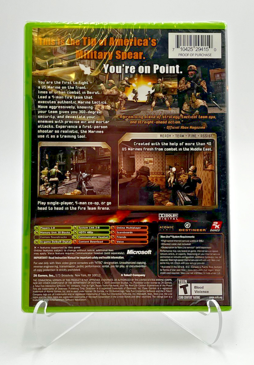 Close Combat: First to Fight (Microsoft Xbox, 2005) Factory Sealed