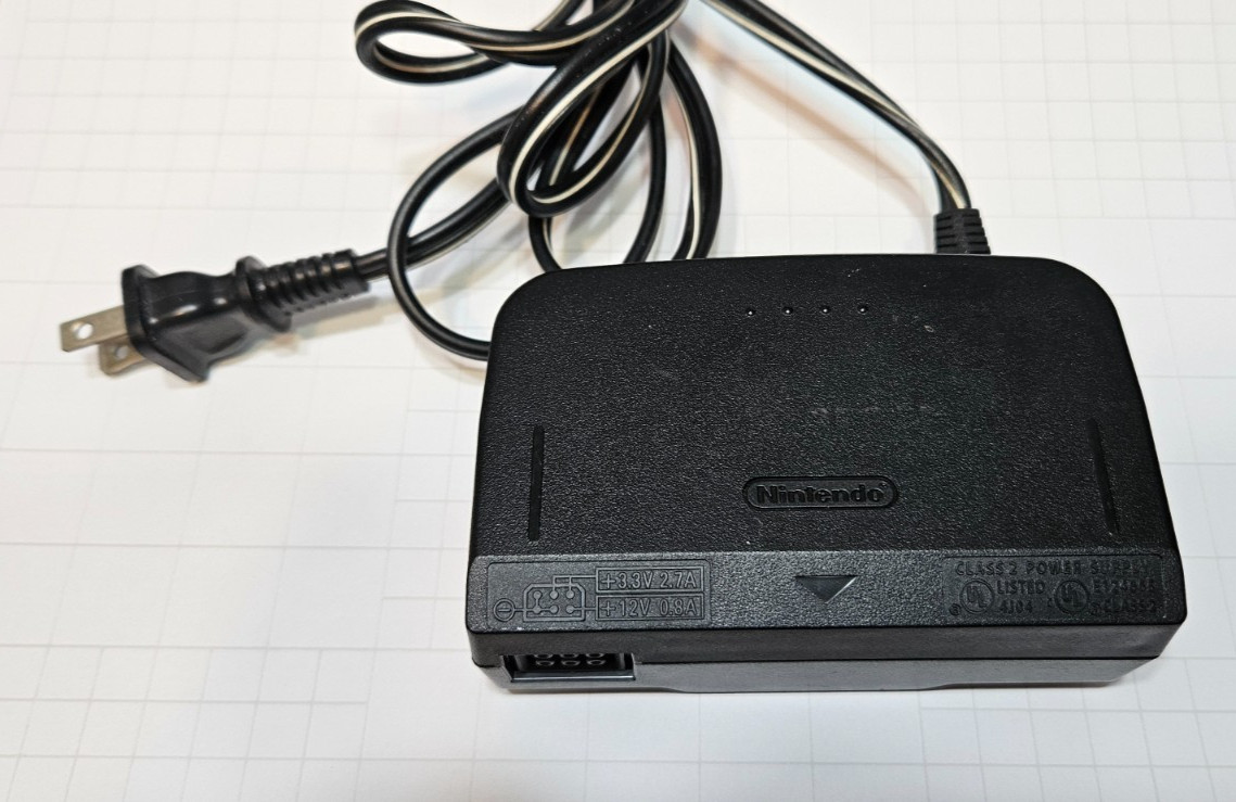 Nintendo 64 N64 Power Supply OEM AC Adapter NUS-002 TESTED WORKING & CLEANED!