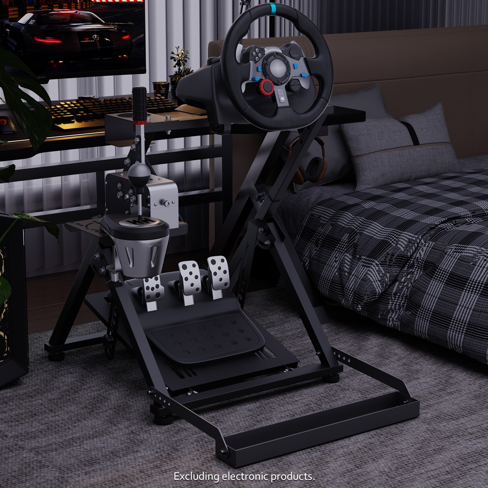 Hottoby Steering Racing Wheel Stand Foldable Sim Cockpit Fits Logitech G920 G923