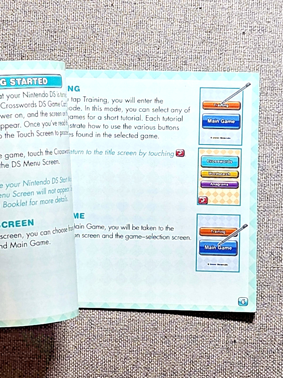 Crosswords DS Instruction Manual Only – Nintendo DS