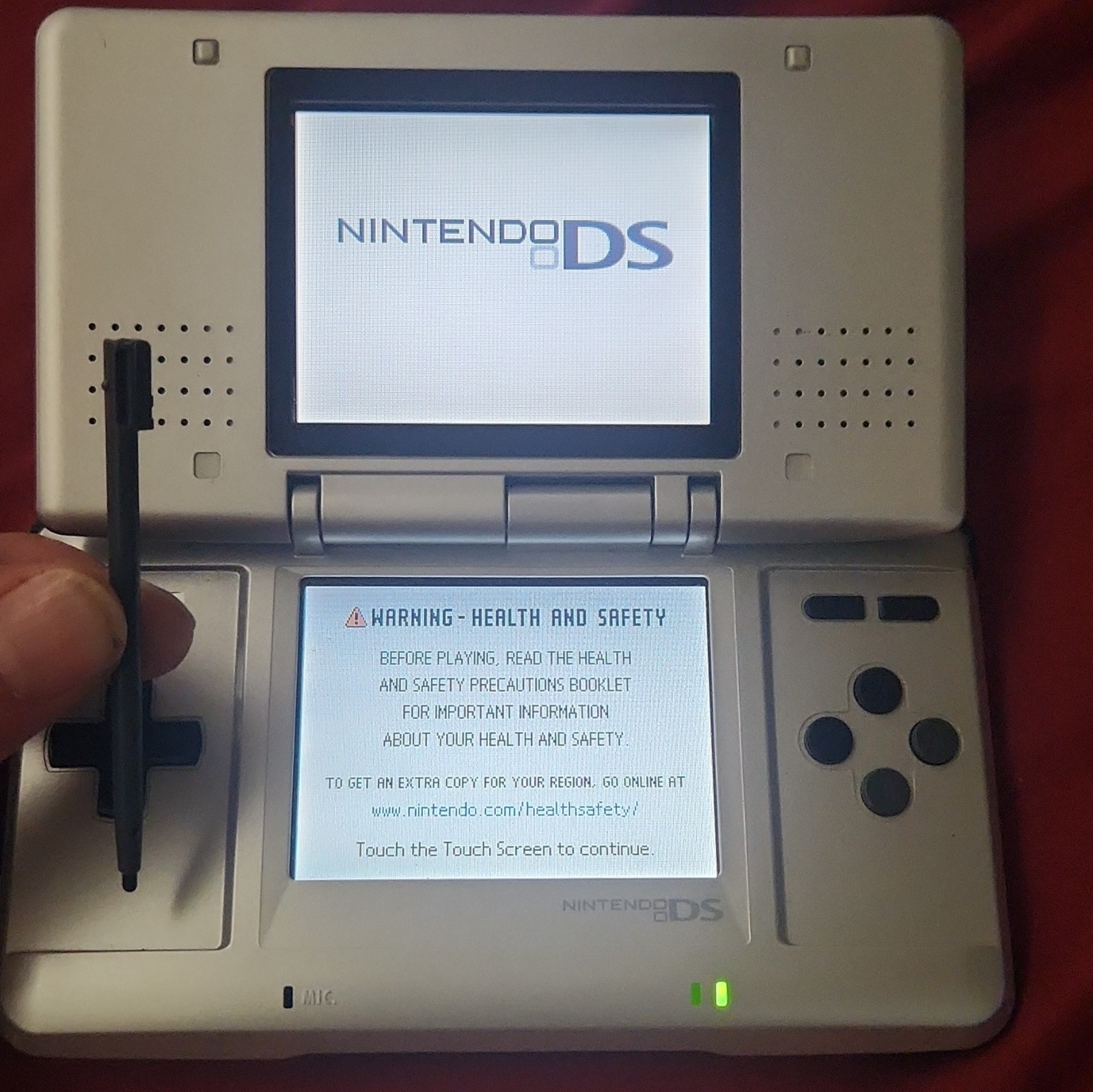 Nintendo DS Silver Handheld System NTR-001 Touch Screen 2004 With Charger
