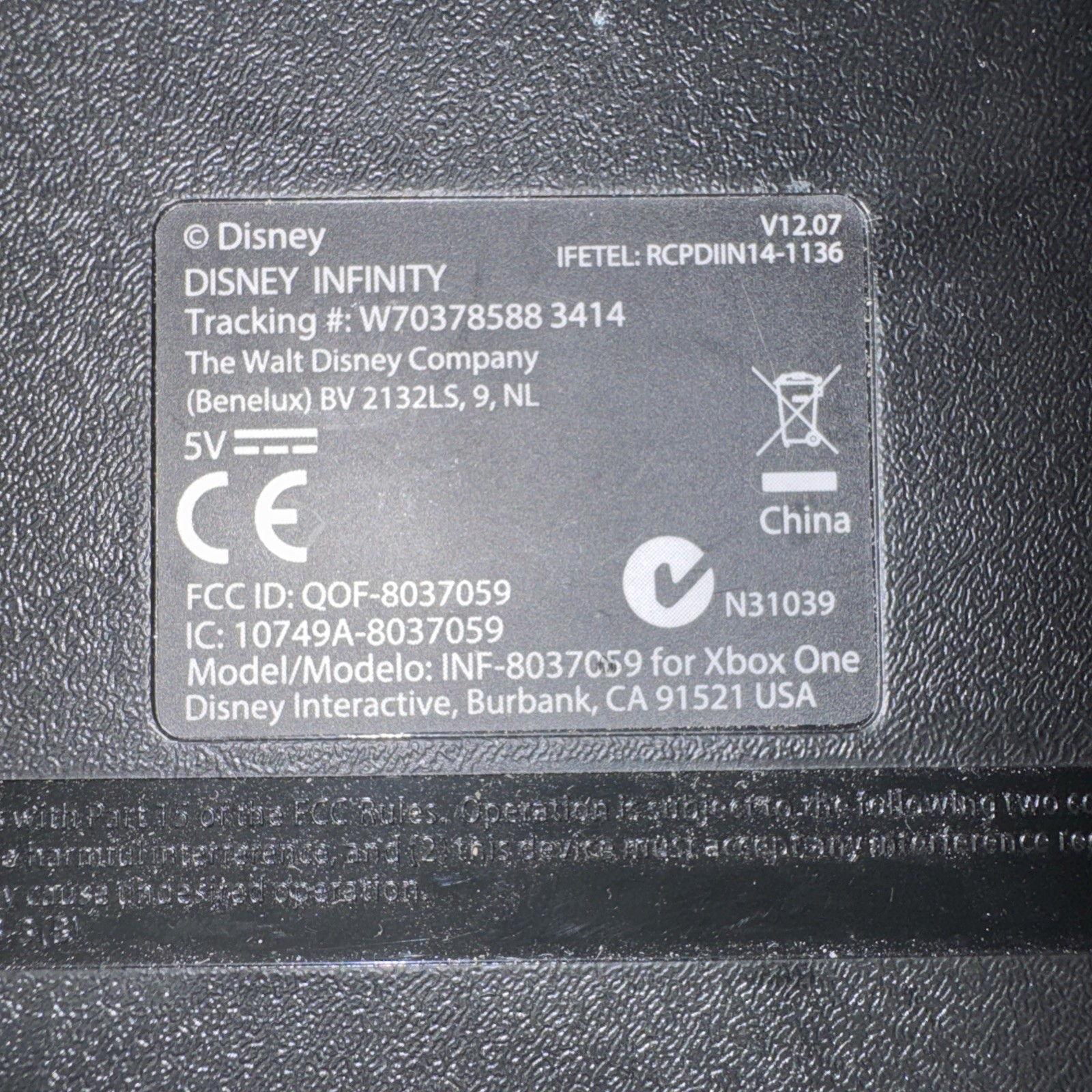 Disney Infinity Portal Power Base USB Pad For Xbox One V12.07 INF-8037059