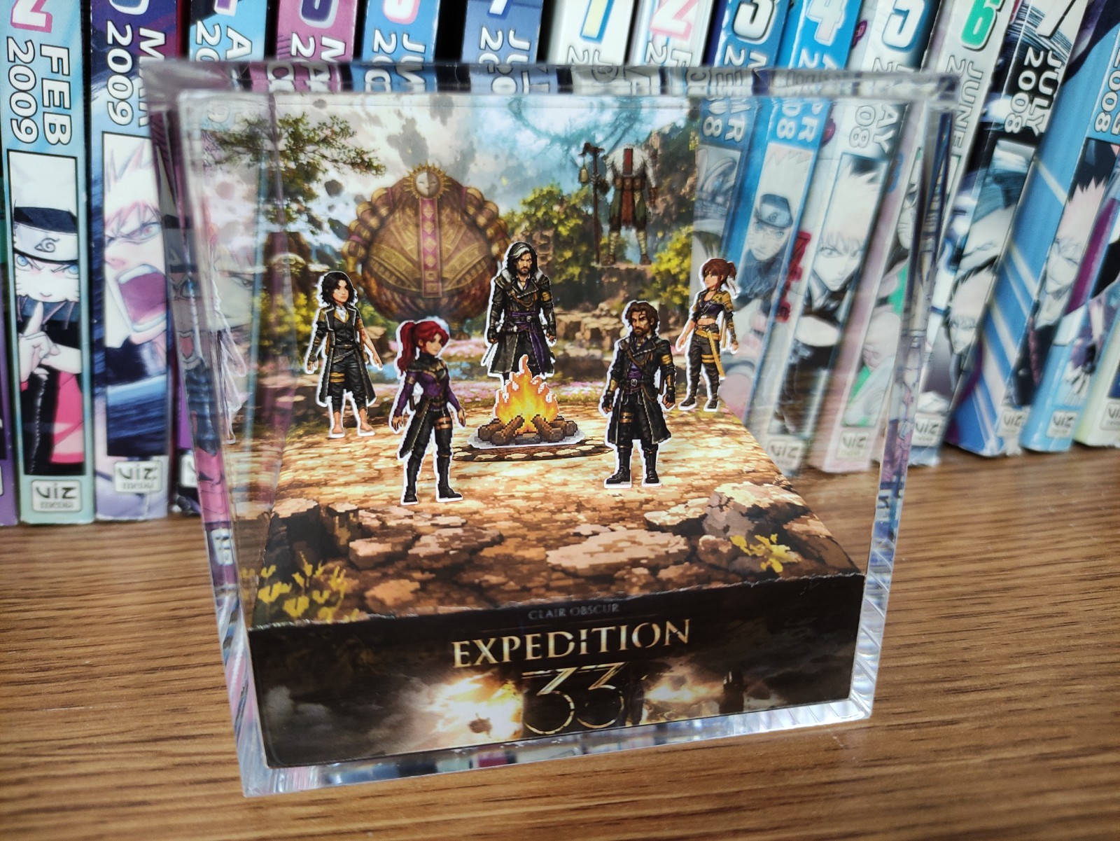 Clair Obscur Expedition 33 Campfire Handmade Diorama – Gaming Art Cube – Fanart