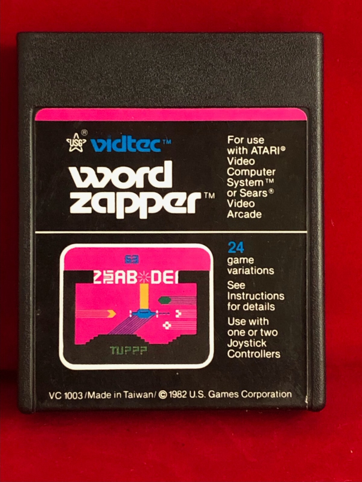 Word Zapper Atari 2600 Game Cleaned Authentic Cart Tested Working