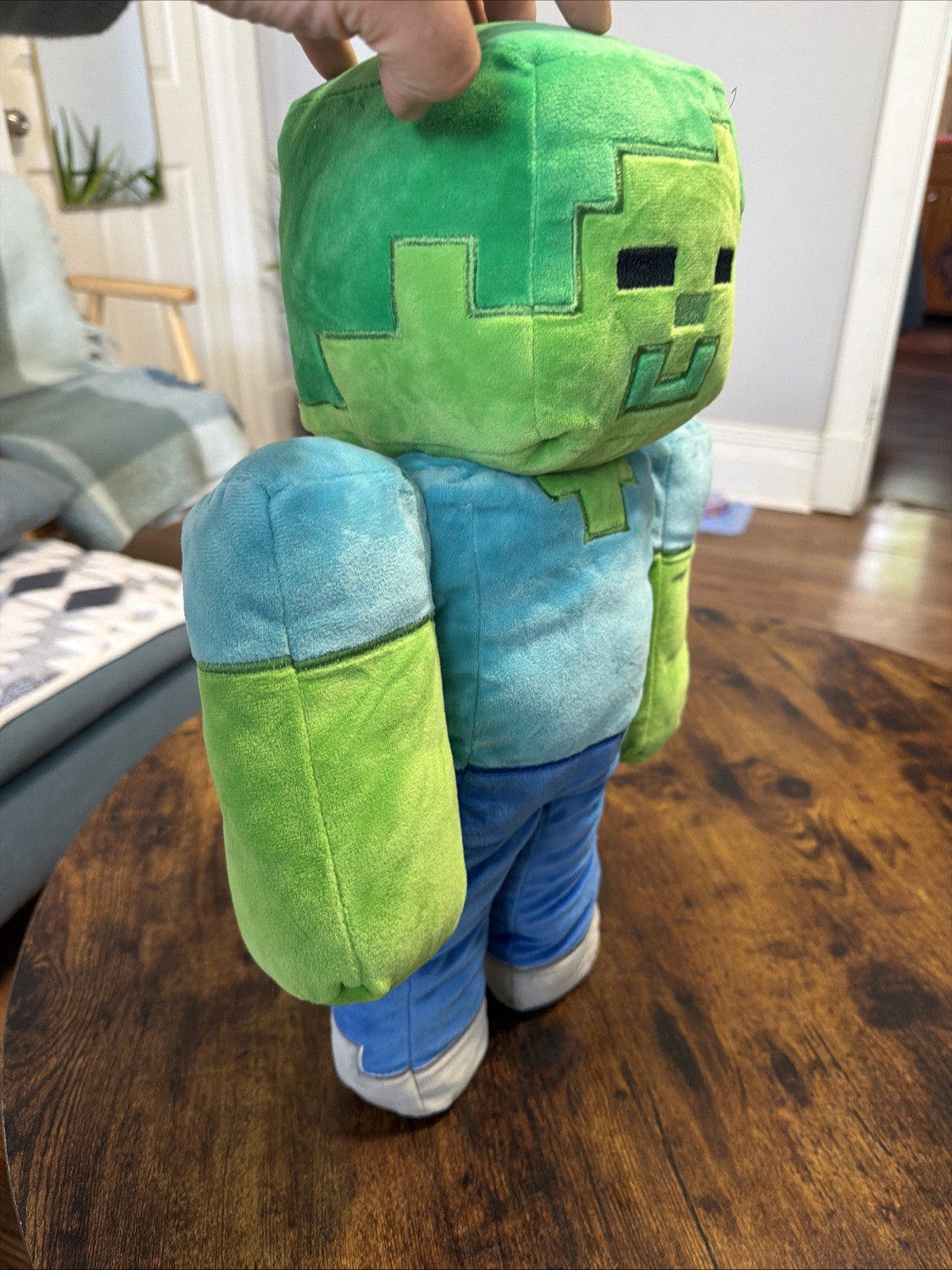 Mojang Minecraft Zombie Steve Creeper Jinx Green Plush Doll Pillow 18”