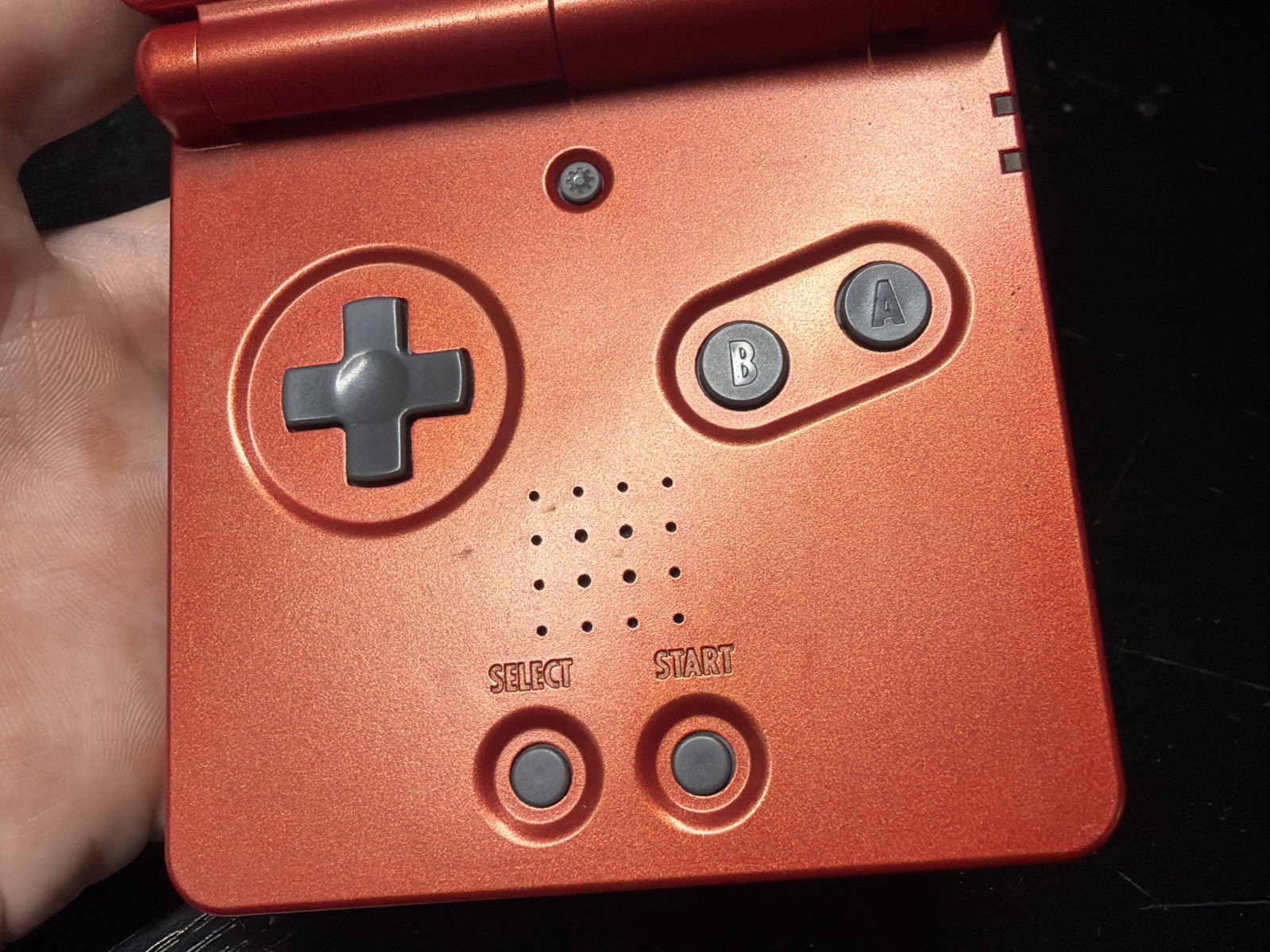 GBA SP Console Flame Red AGS-001 Nintendo Game Boy Advance Tested Good Shape