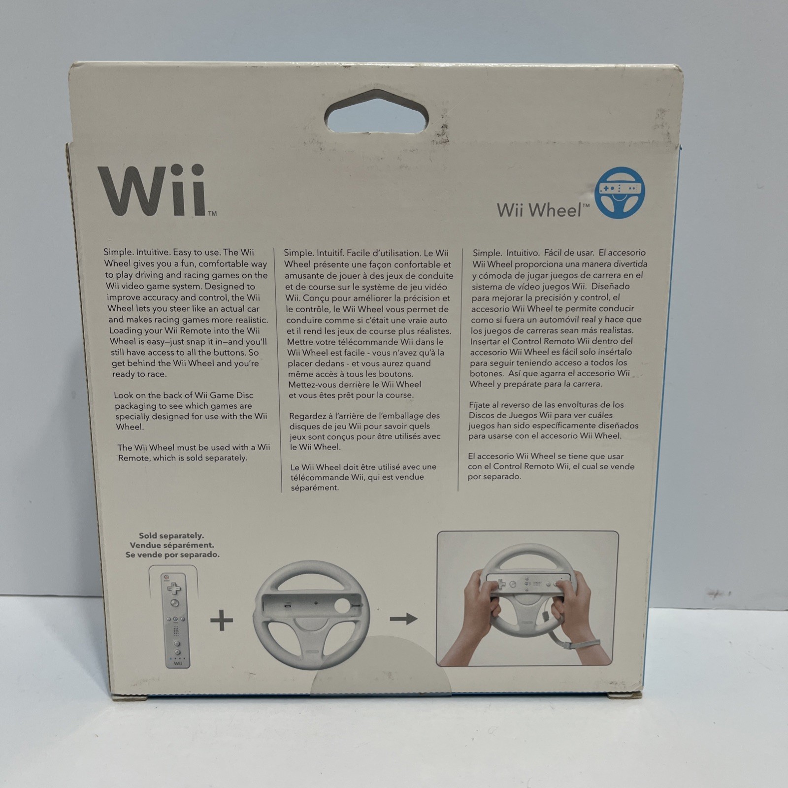 Official Nintendo White Wii Wheel Wii Remote Controller not included – Open BOX