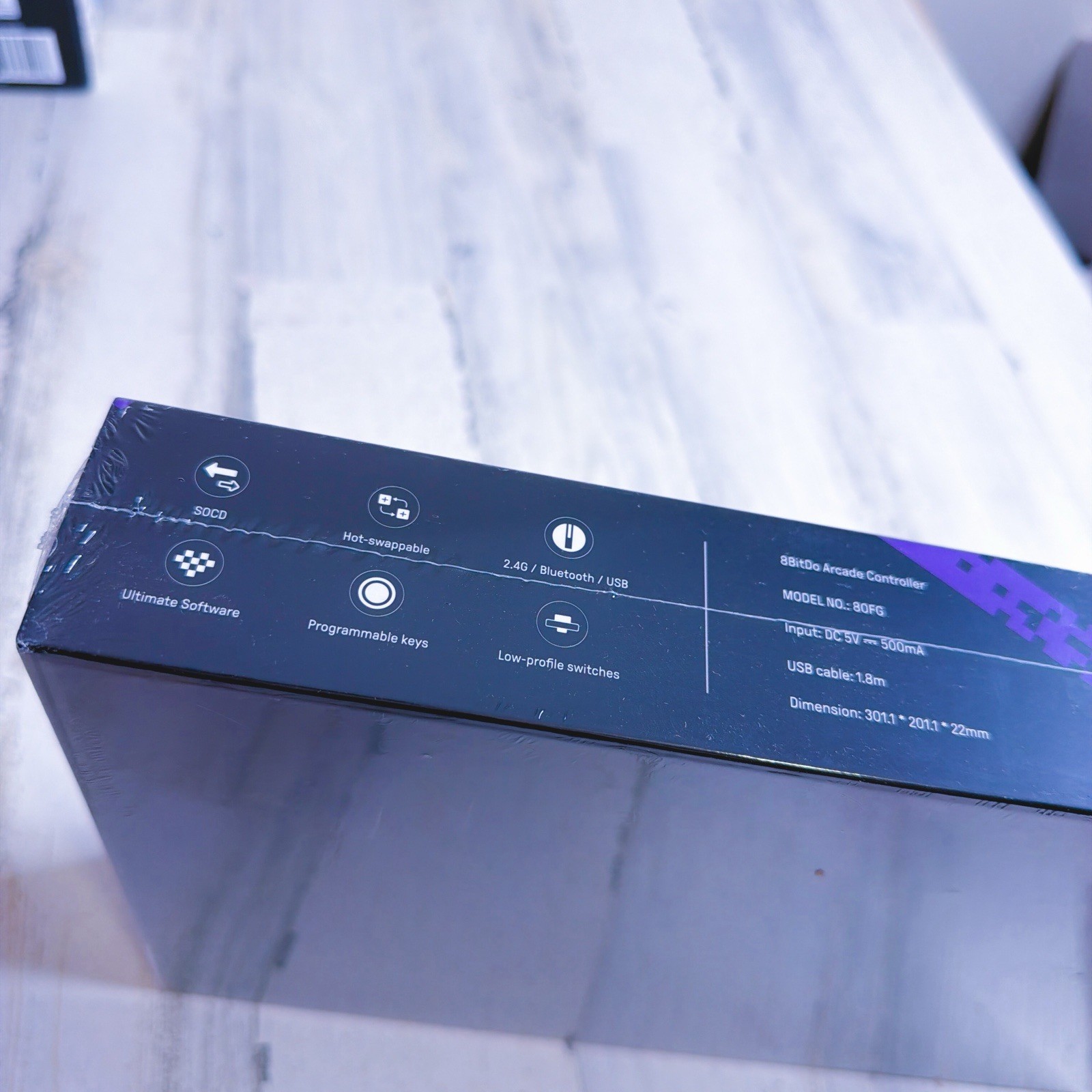 Arcade Controller Transparent Purple Signature Edition 8BitDo All-Button Switch