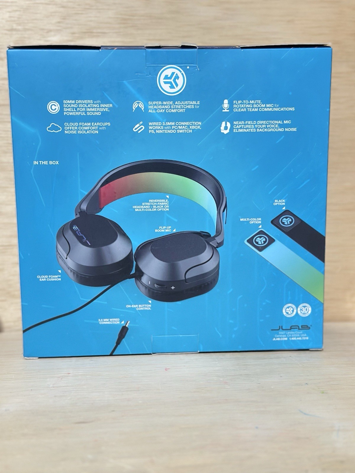 JLAB/Nightfall Wireless Gaming Headset/ Black Flip Mic USB Bluetooth-