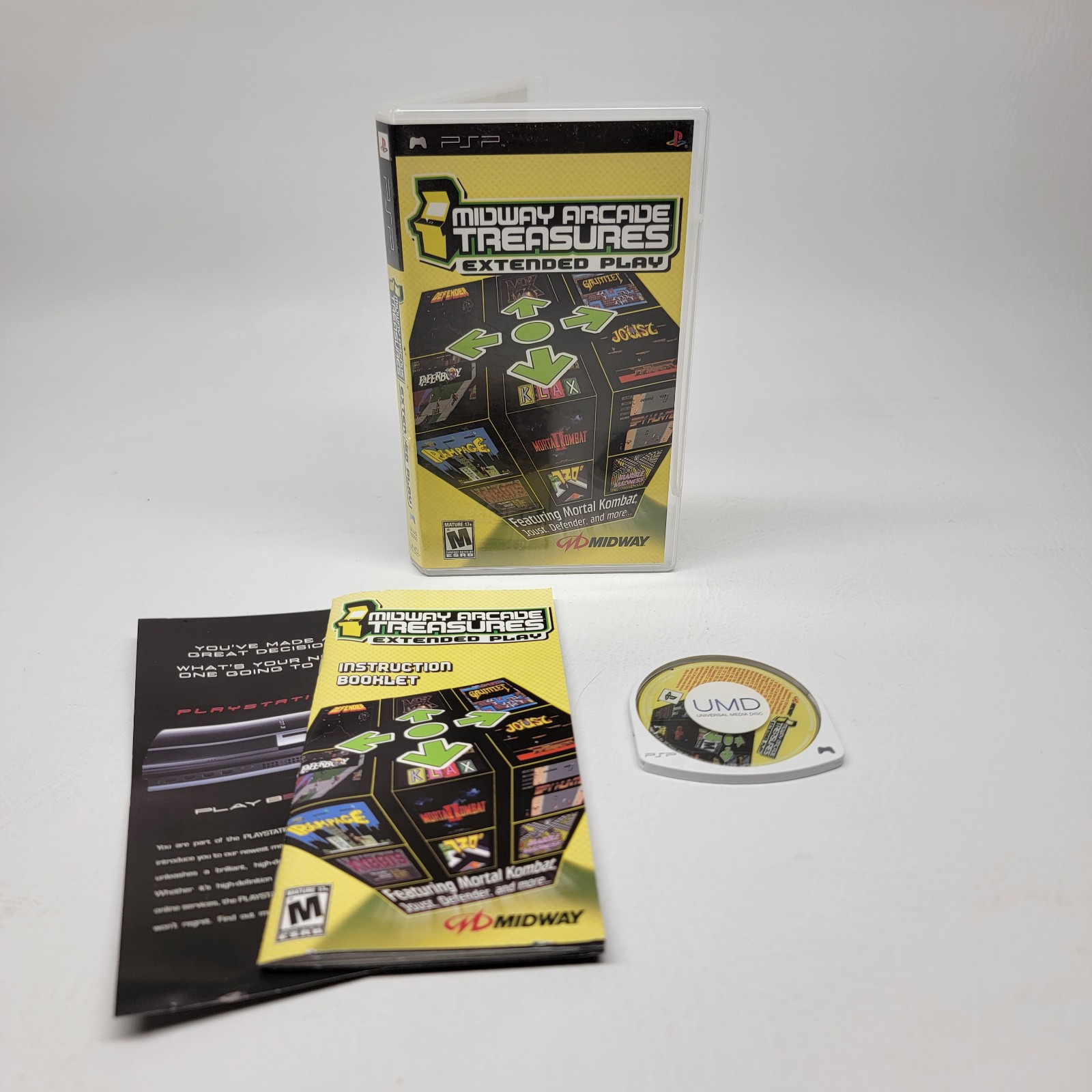 Midway Arcade Treasures Extended Play (Sony PSP, 2005) – Complete w/ Manual