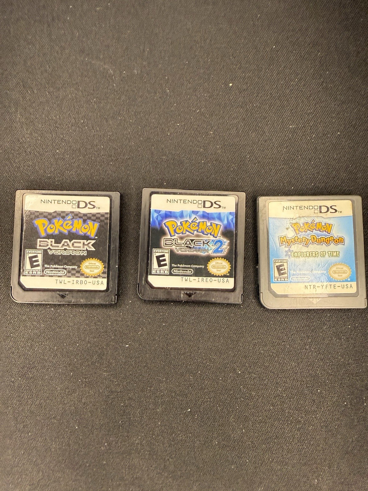 Nintendo DS Lot of 3 Games Pokémon Black 1&2 Mystery Dungeon Explorers Of Time