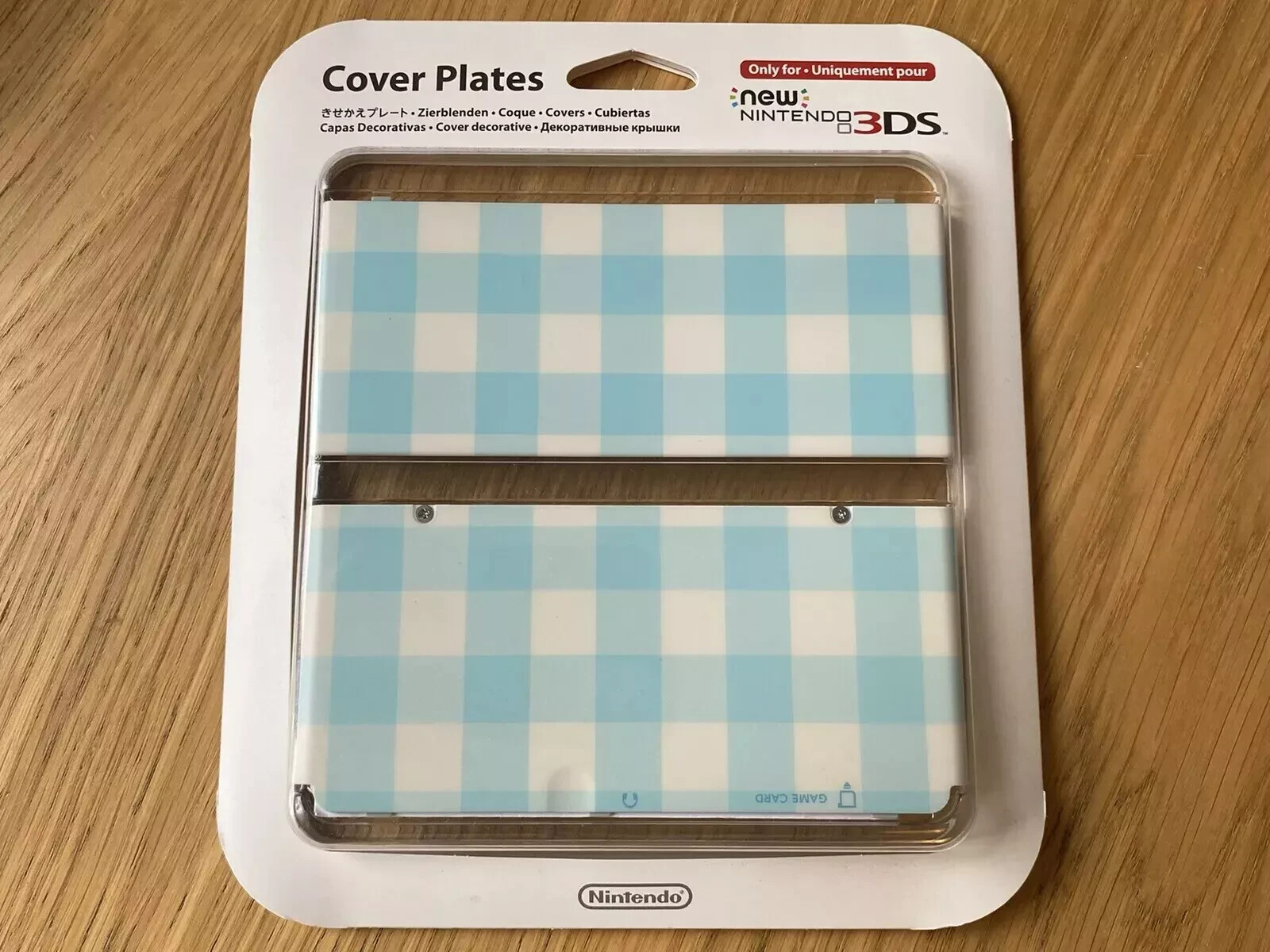 New Nintendo 3DS Kisekae Cover Plates No.031 – Gingham / Blue & White Quilt
