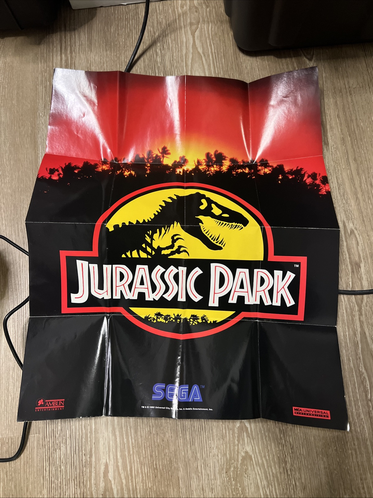 Jurassic Park Sega Genesis Welcome to the Next Level Poster Fold Out Insert