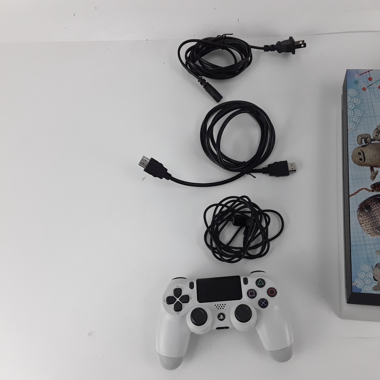 Sony PlayStation 4 PS4 Console White Bundle Custom Faceplate Controller Cables