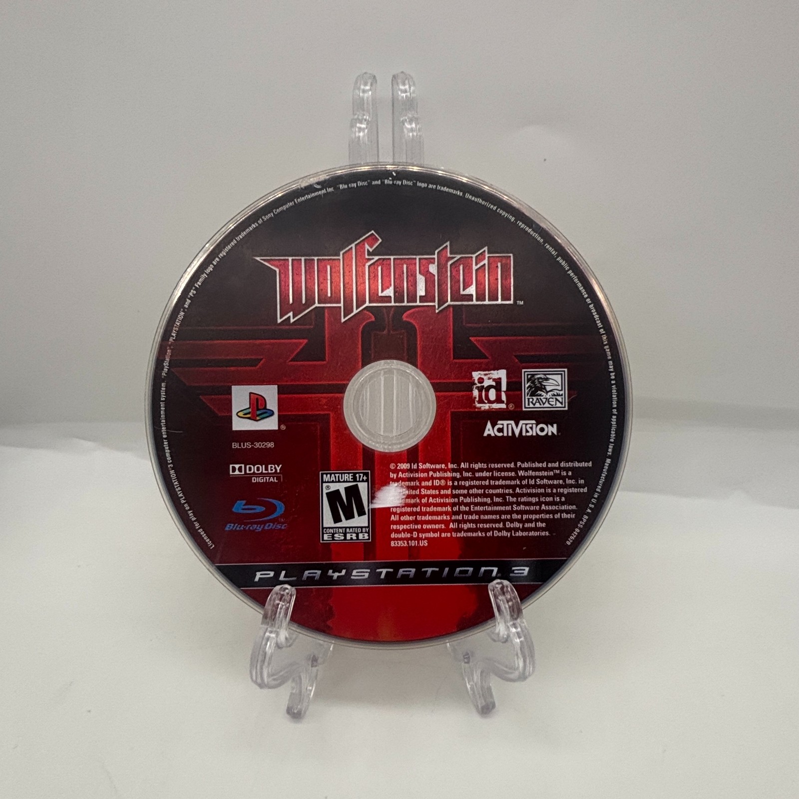 Wolfenstein PS3 (Sony PlayStation 3, 2009) Activision Disc Only